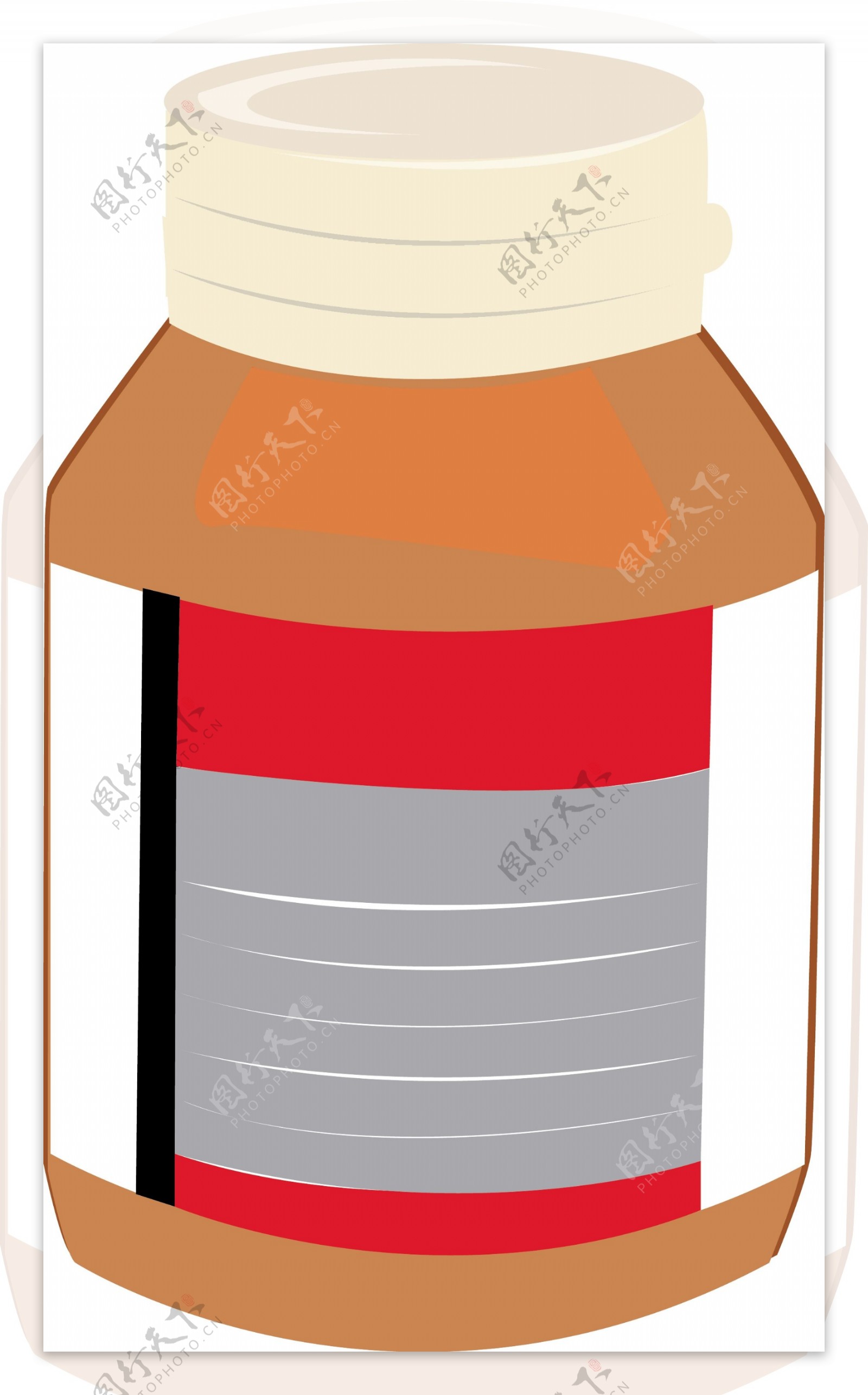 插画瓶子药瓶子简略图