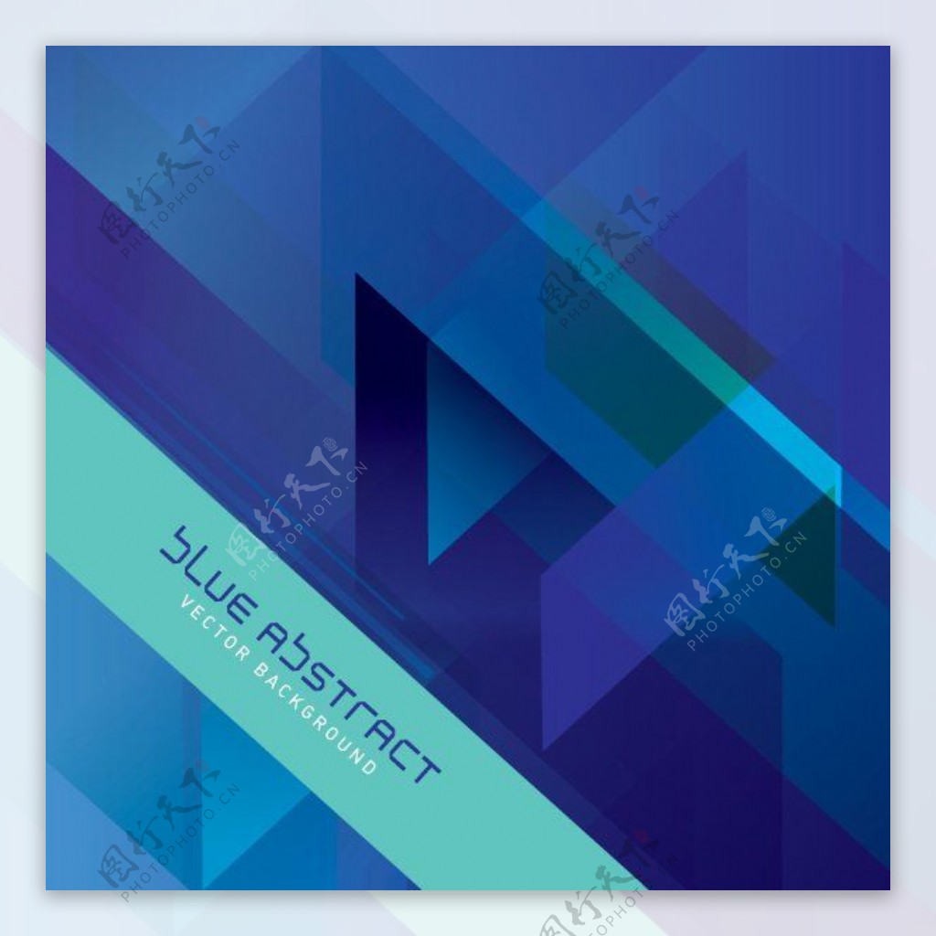 蓝色抽象三角形线条背景