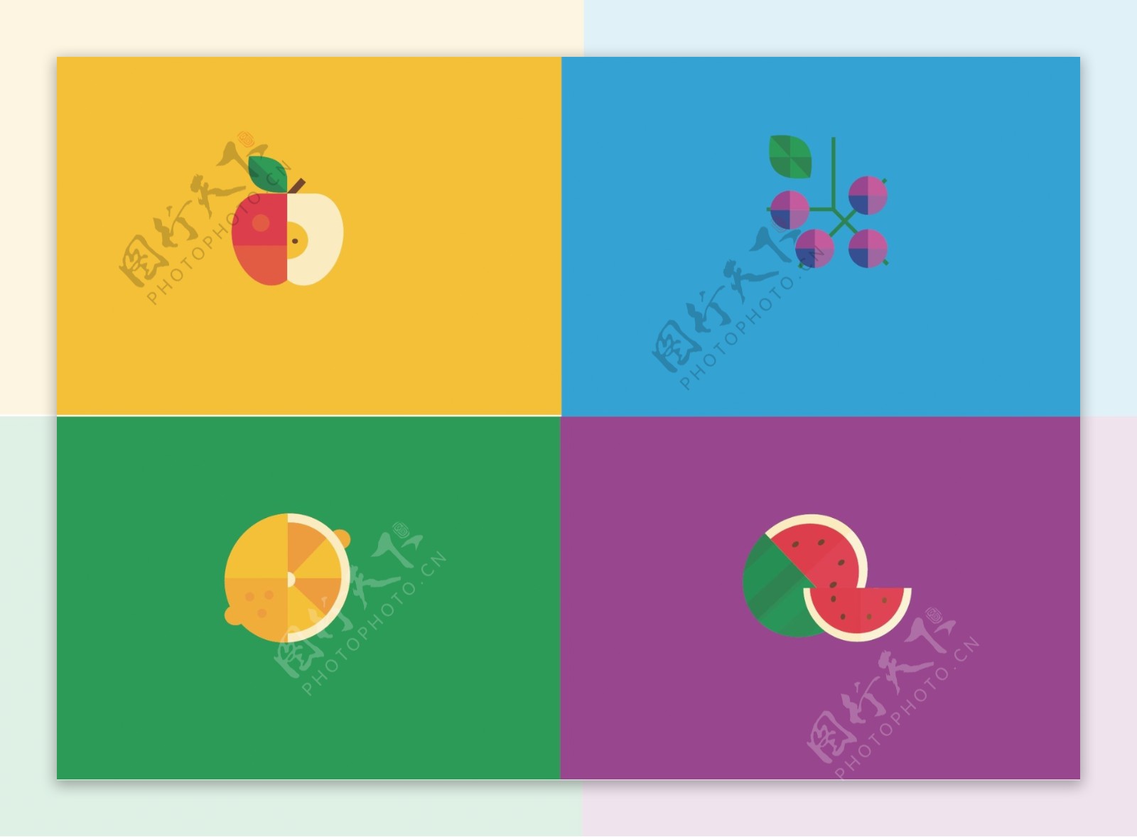 彩色水果图标图片