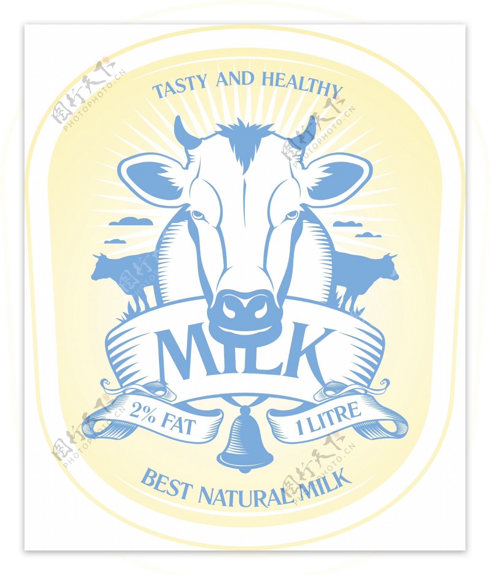 牛奶主题元素图案