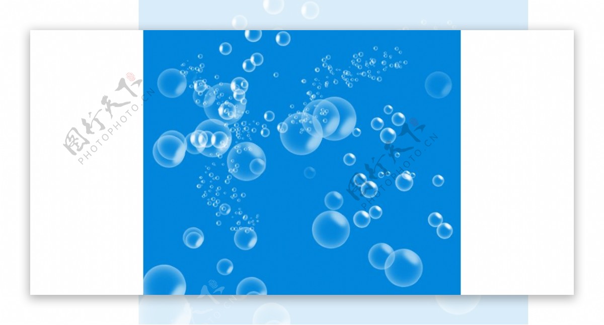 蓝色透明的气泡和泡泡PS笔刷