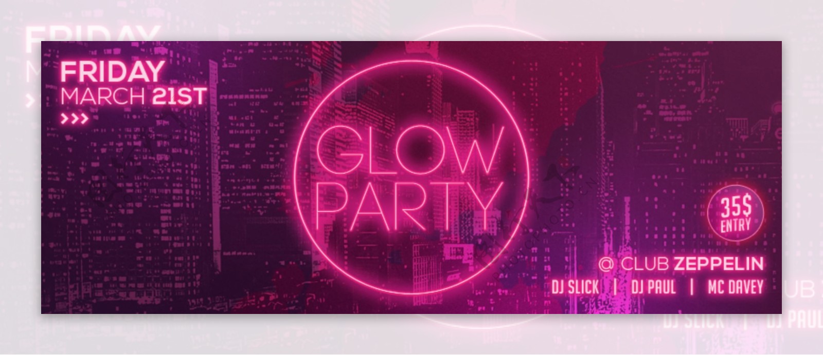 GlowParty文字排版设计海报文字