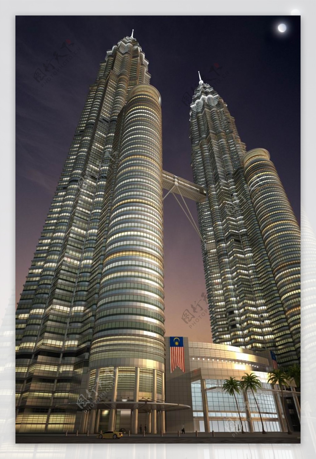 马来西亚双塔3D模型