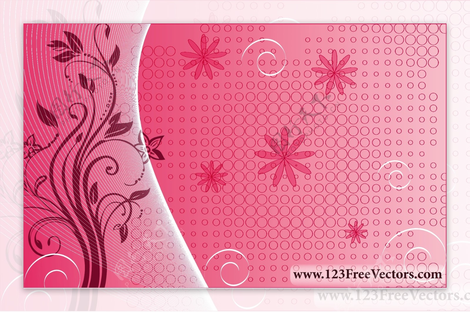 粉红色花卉图案背景海报图