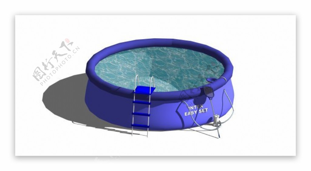 紫色圆形泳池效果图