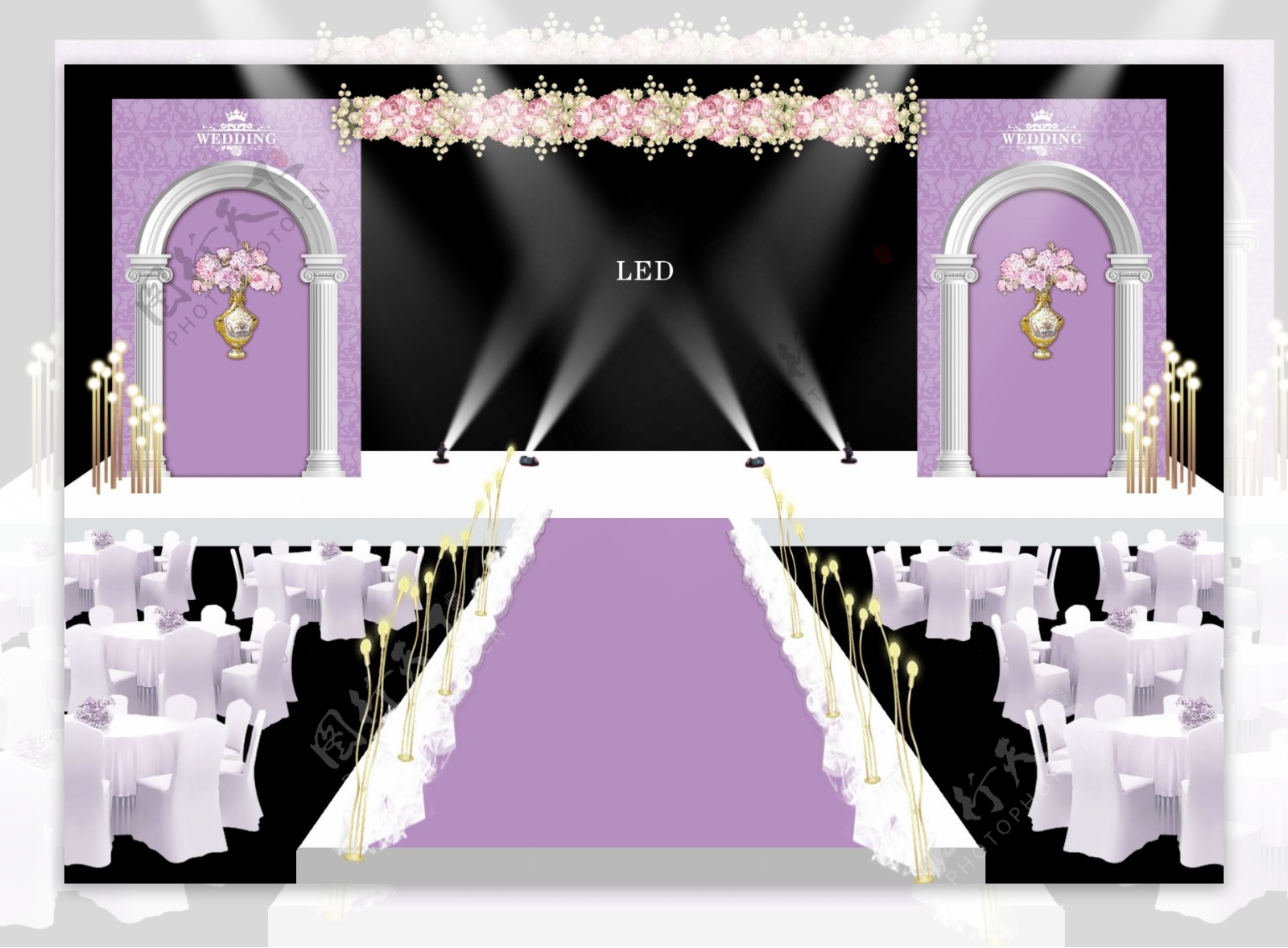 紫色婚礼效果图