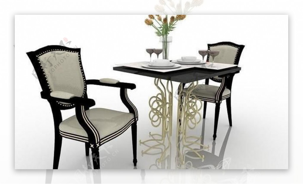 ArmchairTableClassicCafe咖啡桌椅组合