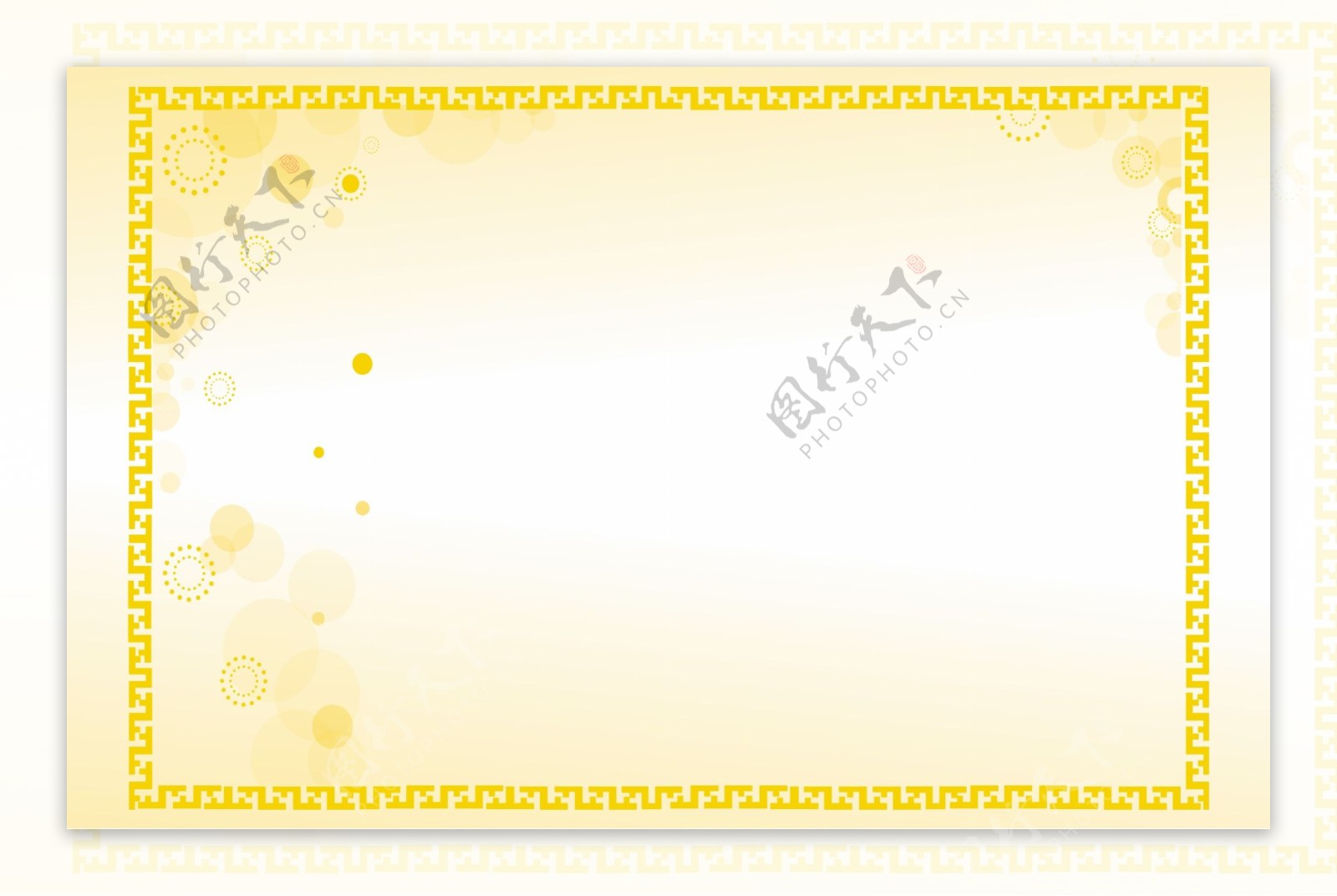 黄色边框花纹背景EPS