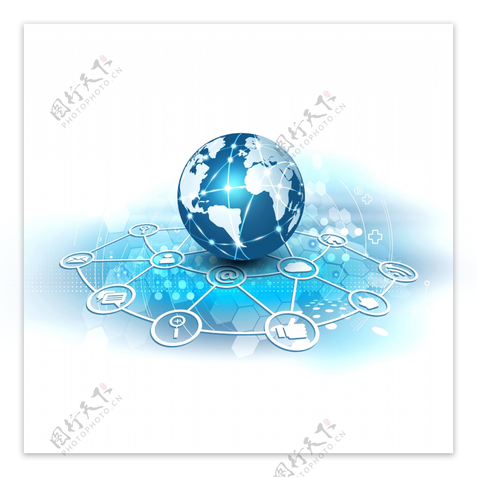 互联网地球与商务图标图片
