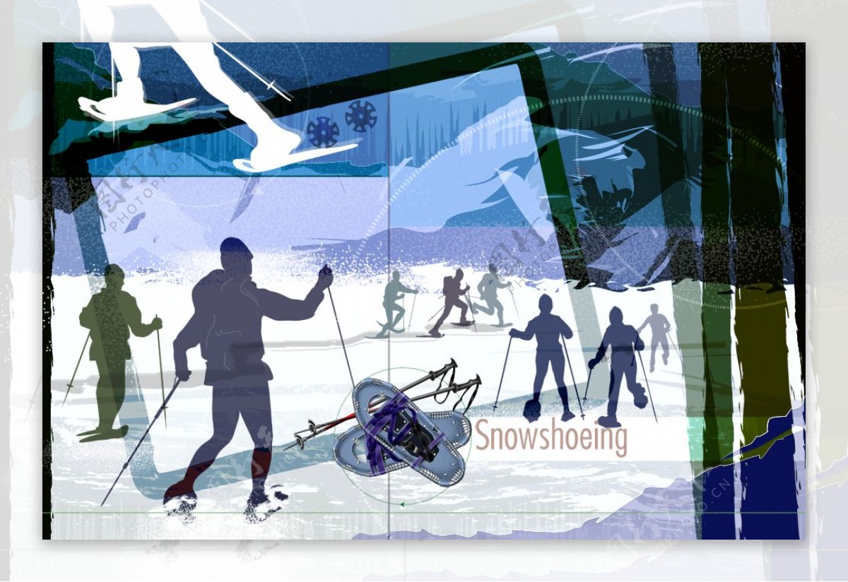冬季越野滑雪PSD分层模板
