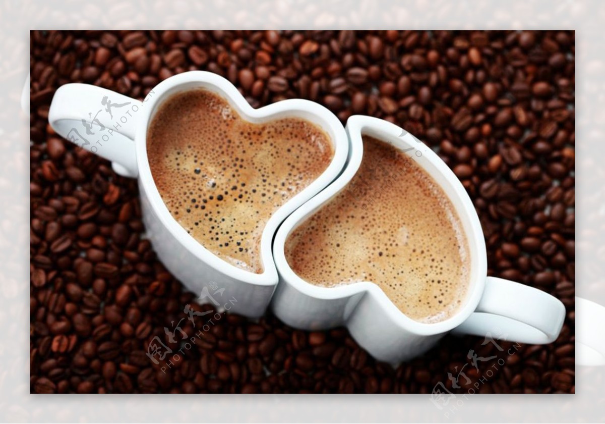 咖啡心形杯子壁纸网站背景图片