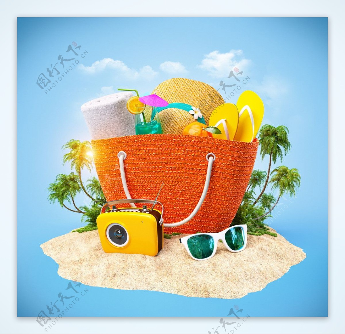 太阳镜夏季旅游广告