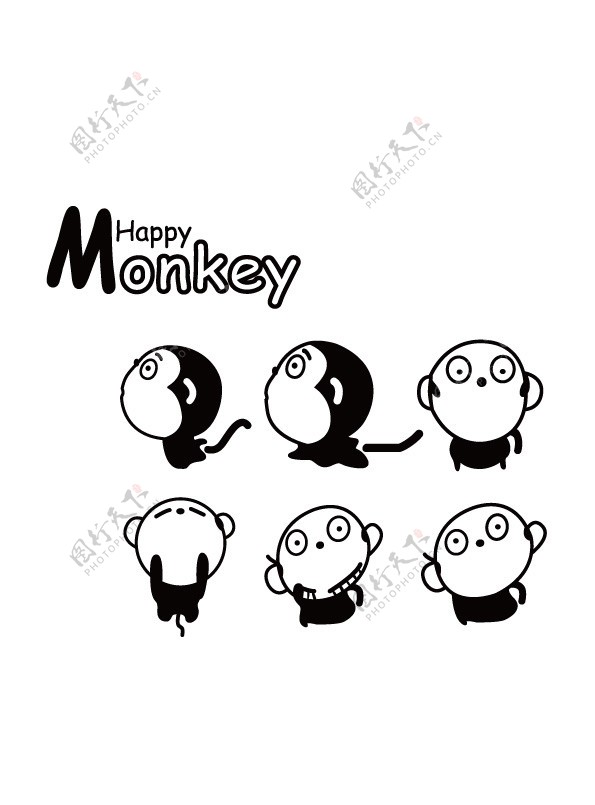 可爱猴表情monkey墙贴开关贴