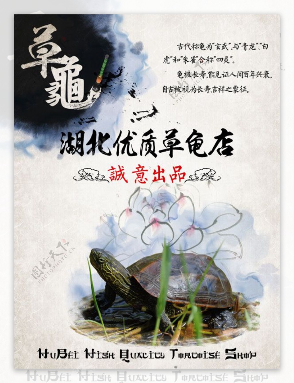中国风草龟店广告免费