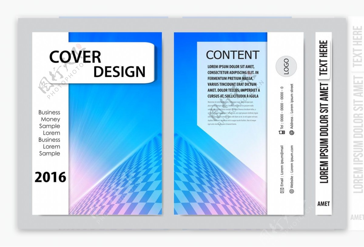 蓝色公司手册封面设计图片