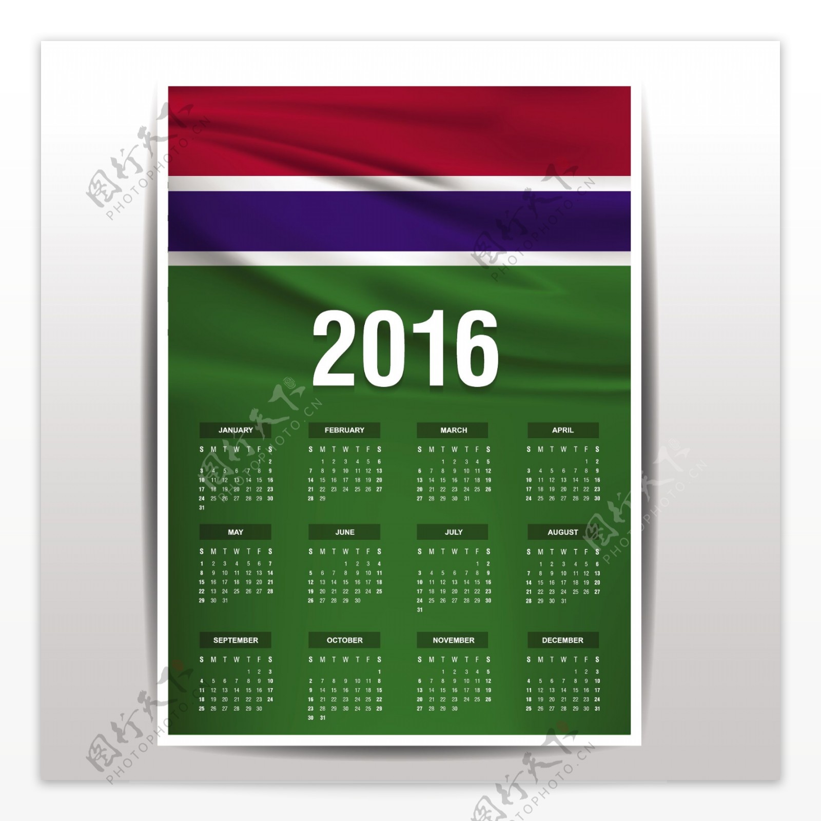 冈比亚日历2016