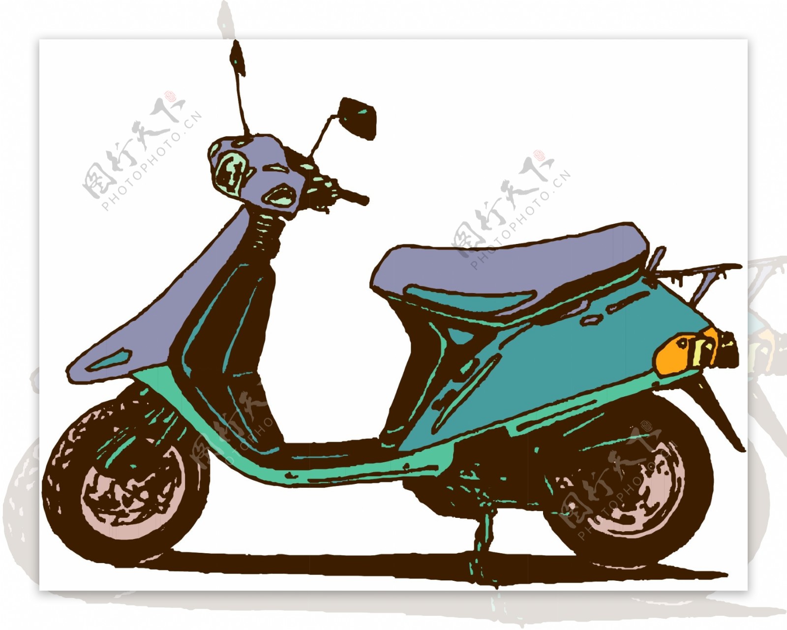 摩托车矢量素材EPS格式0070
