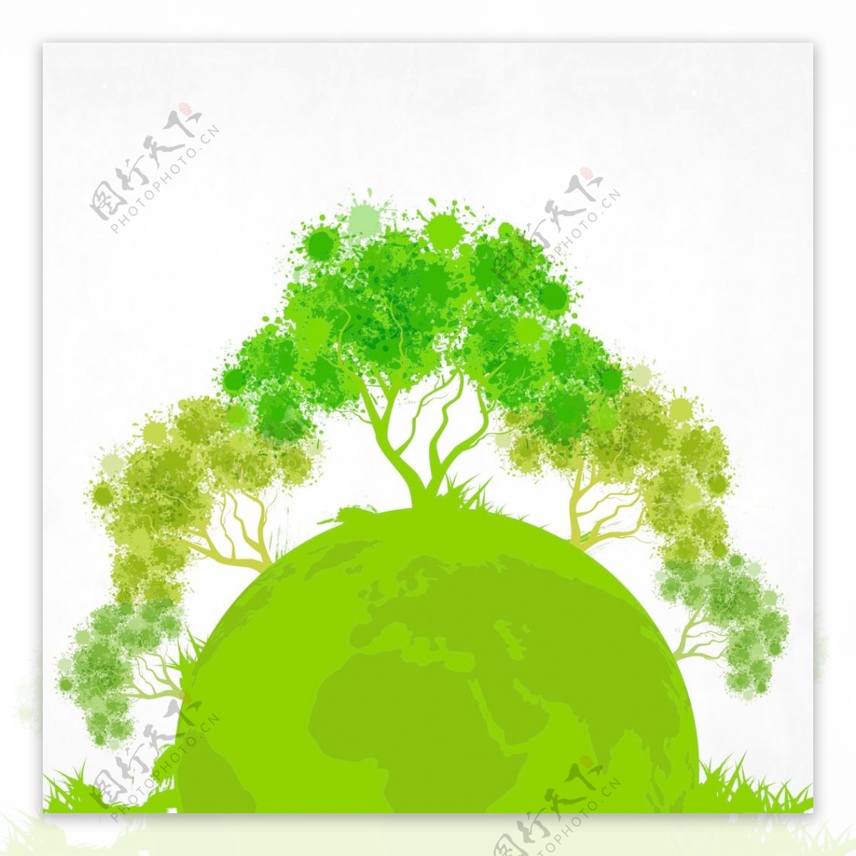 绿色的树拯救地球的概念