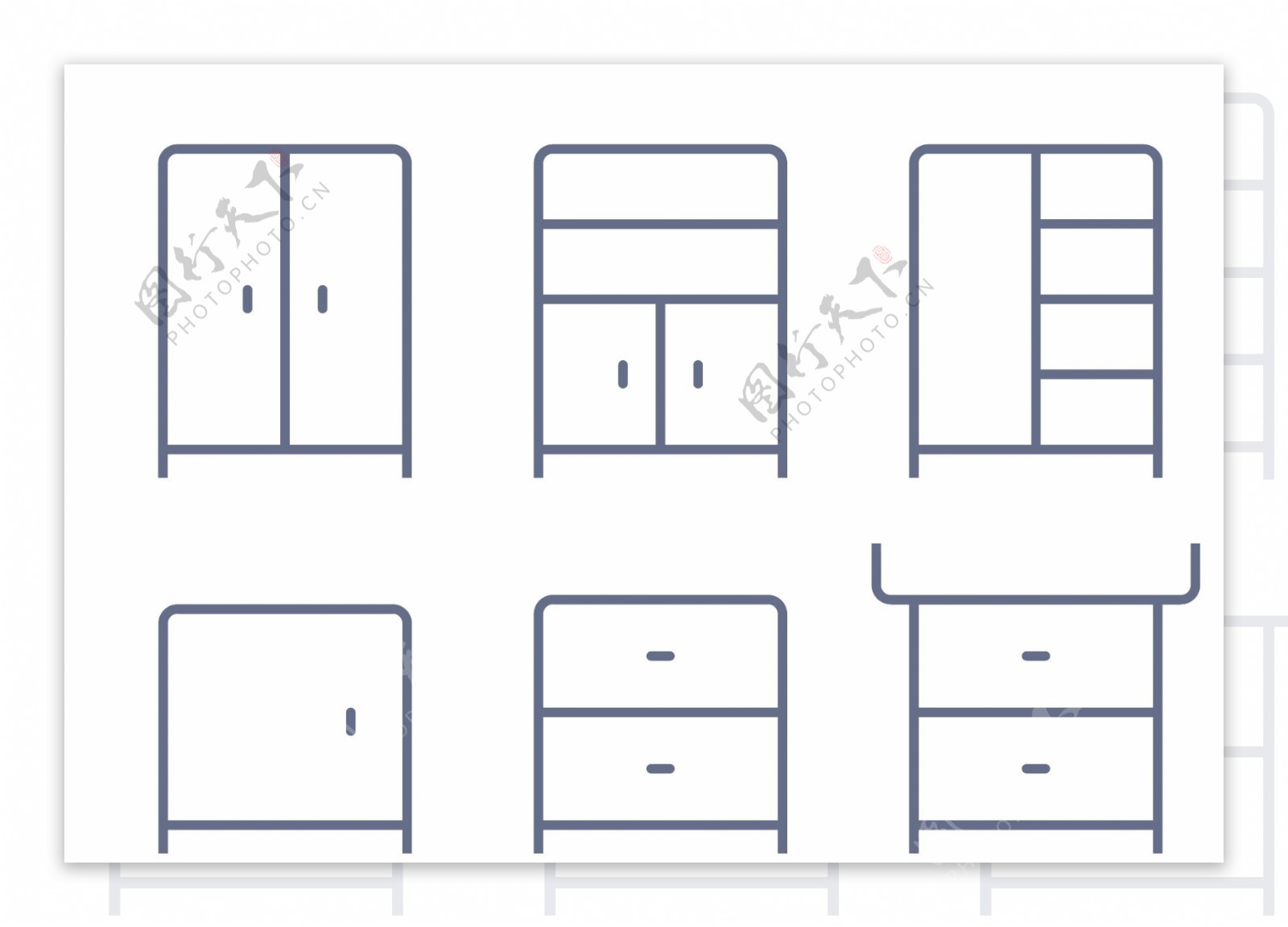 衣架家具线条小图标