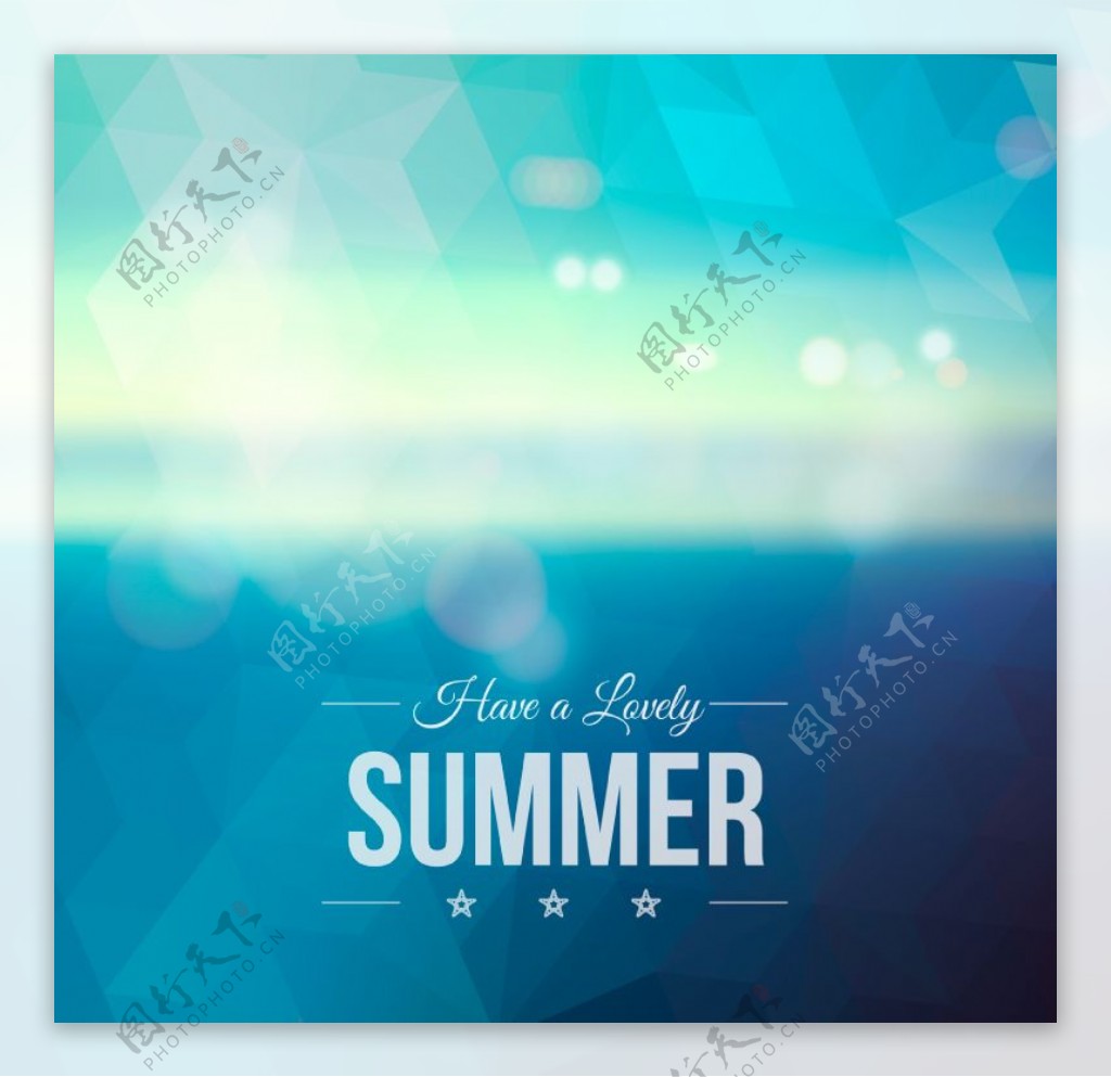 蓝色夏季模糊大海背景矢量素材下载