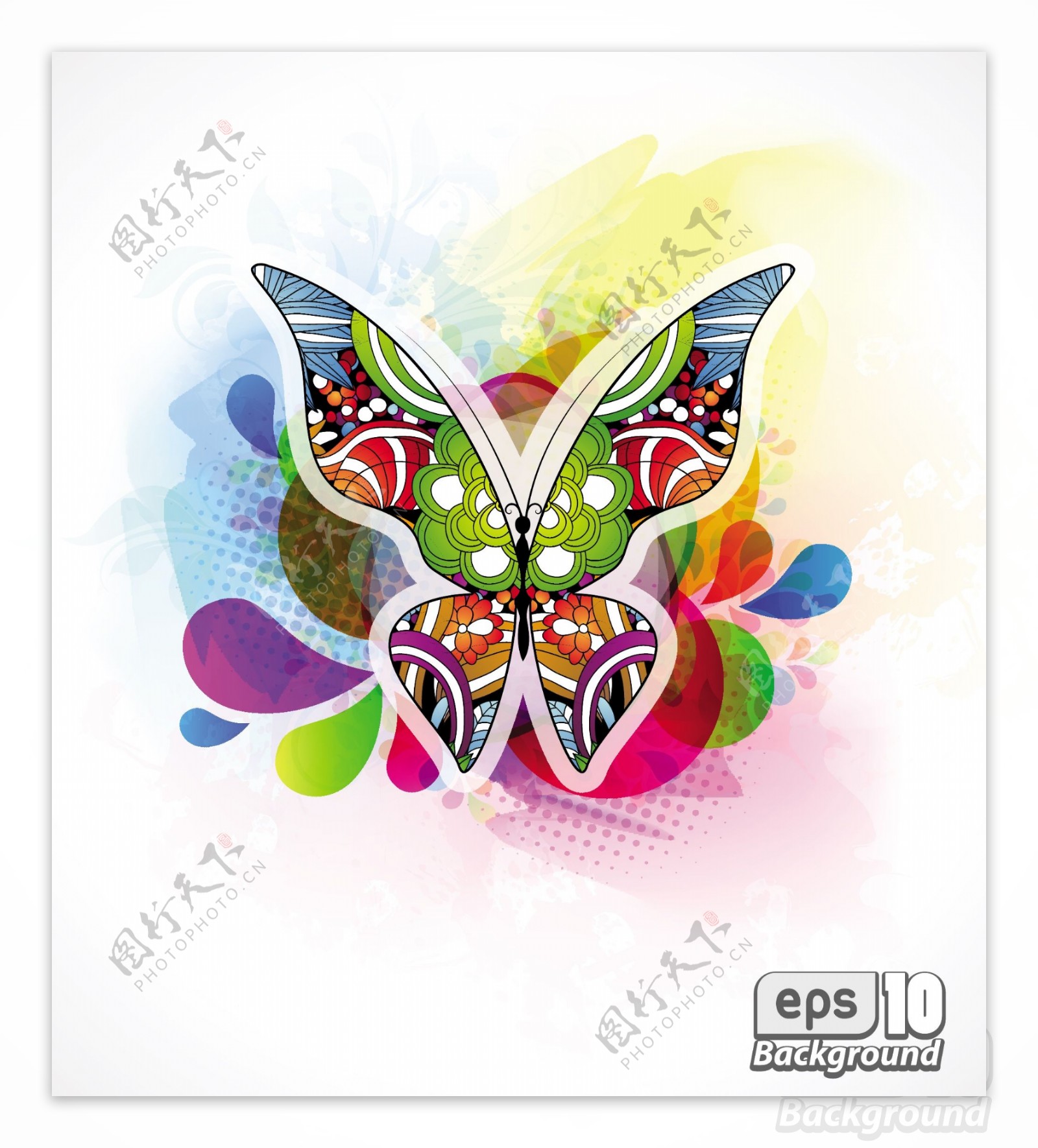 彩色蝴蝶元素材图案
