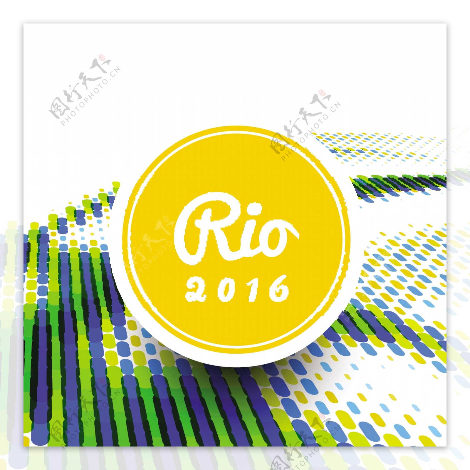 巴西夏季奥运会彩色背景矢量图