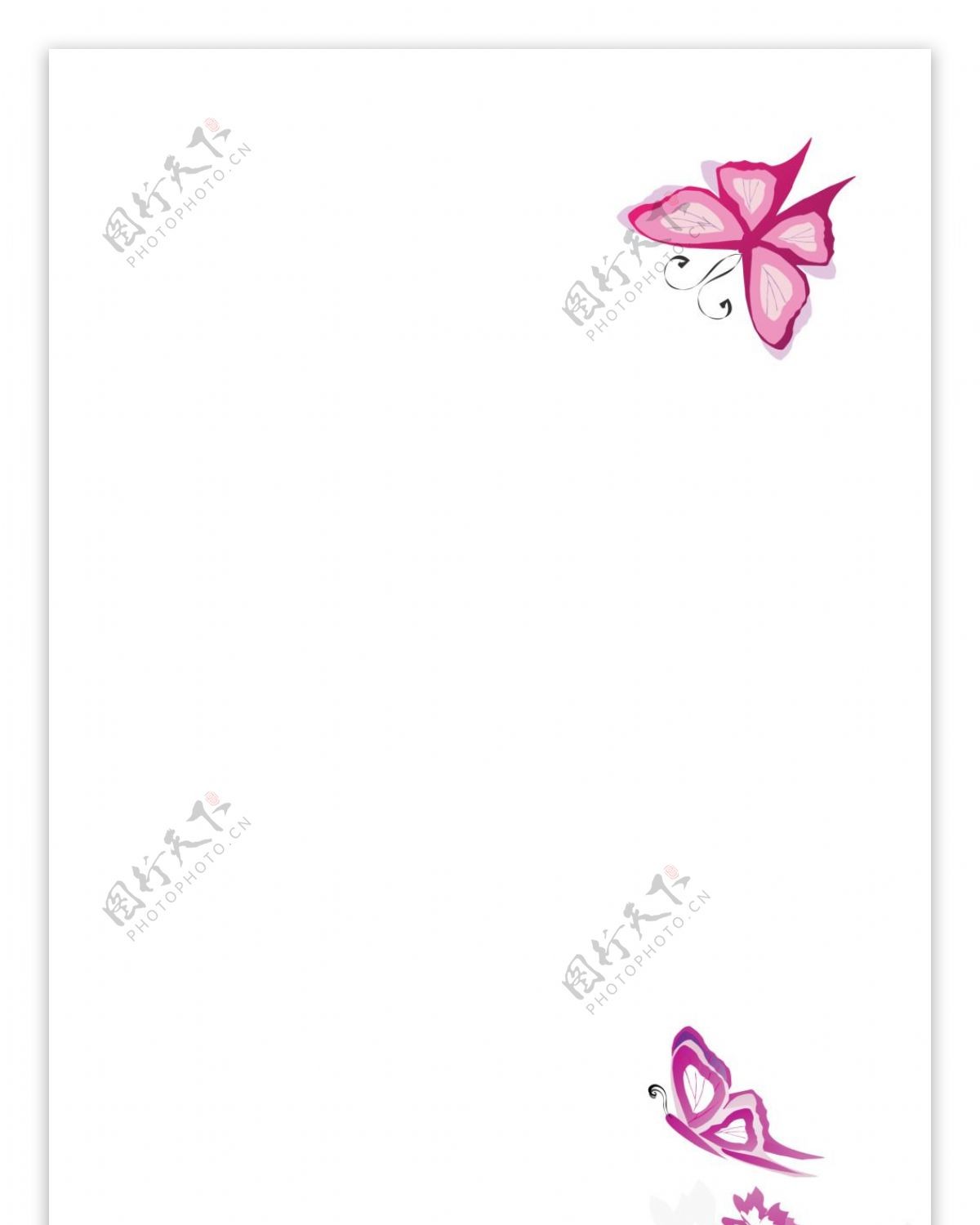 精美简约粉色蝴蝶花朵展板背景