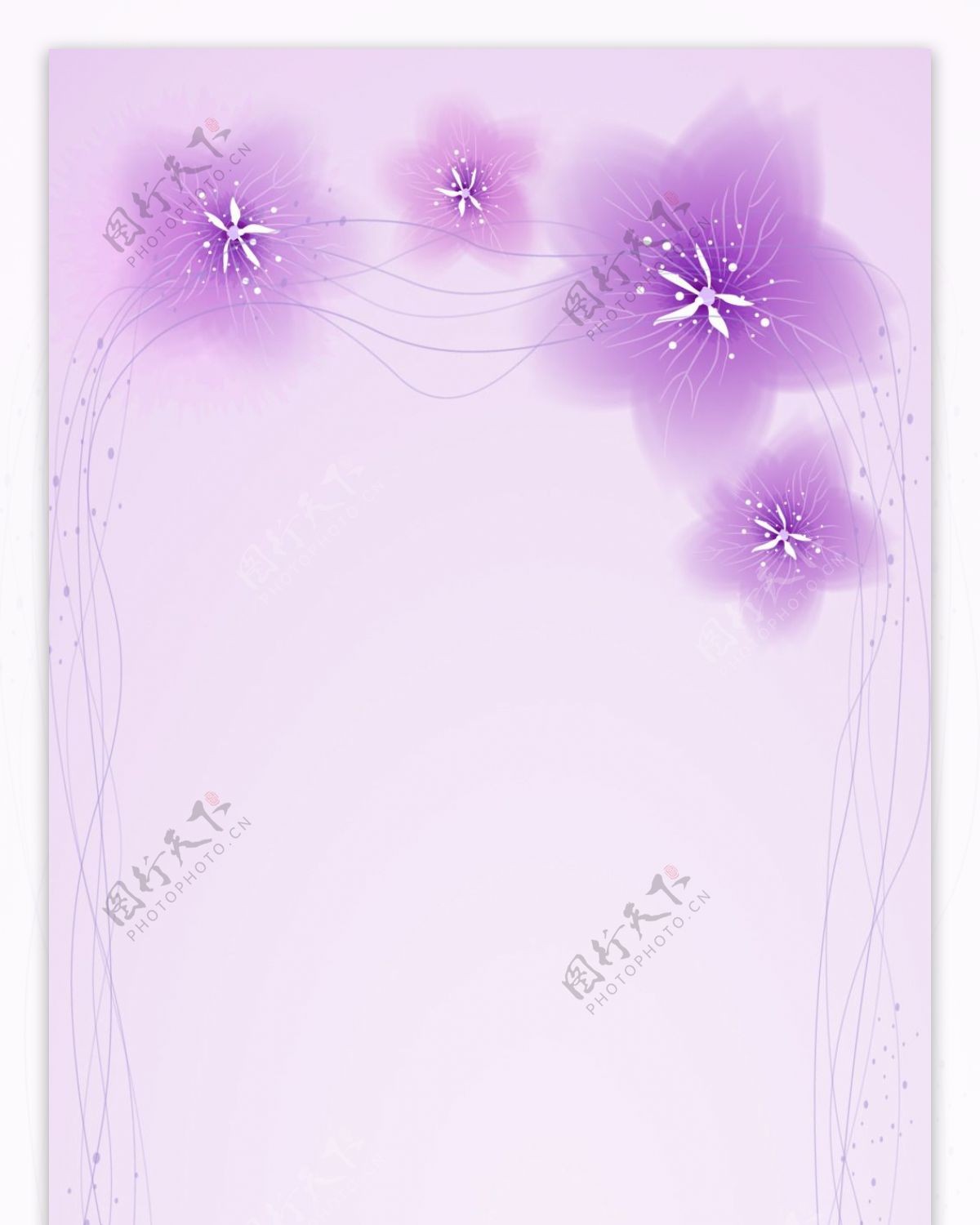 精美紫色花纹展板背景