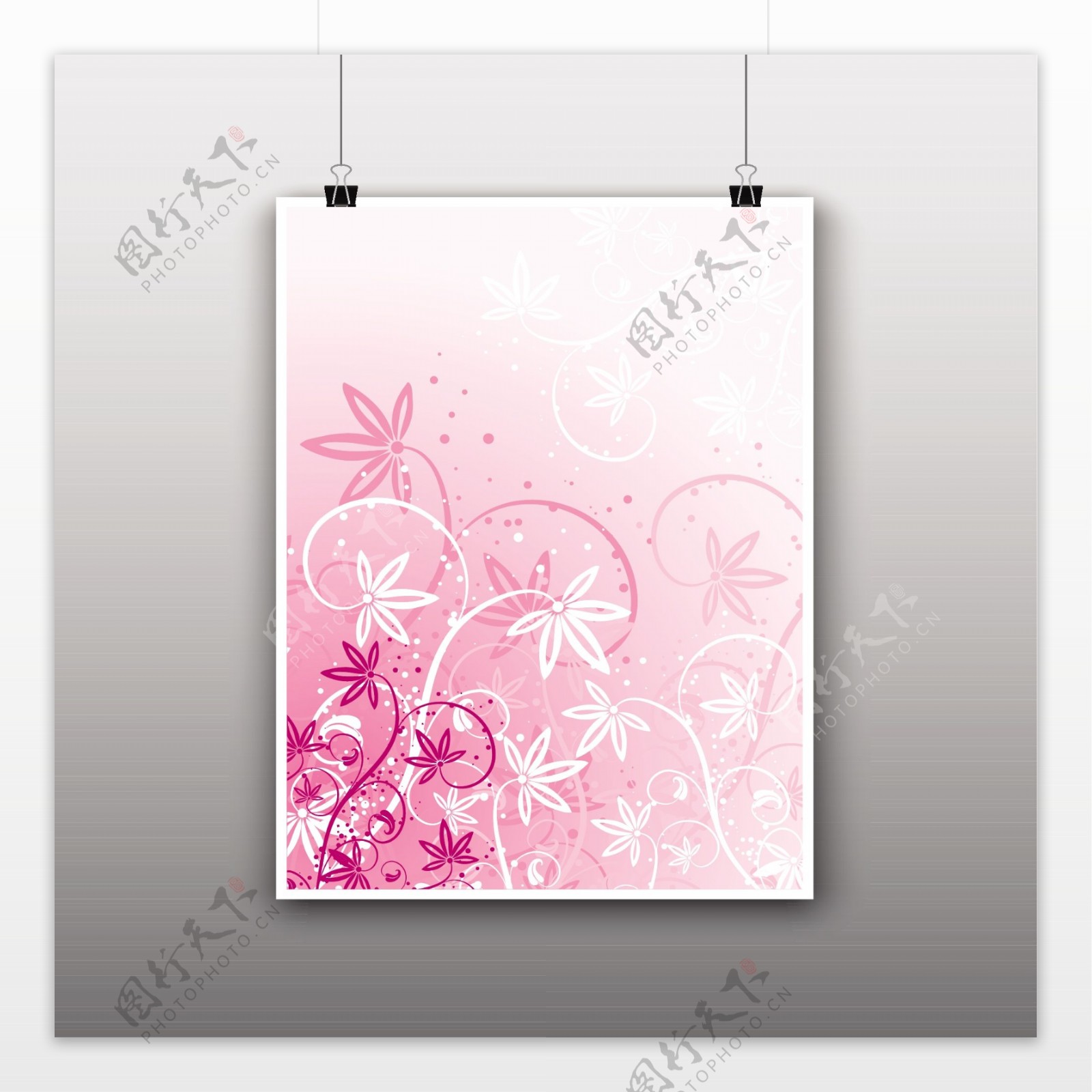 粉色花卉海报