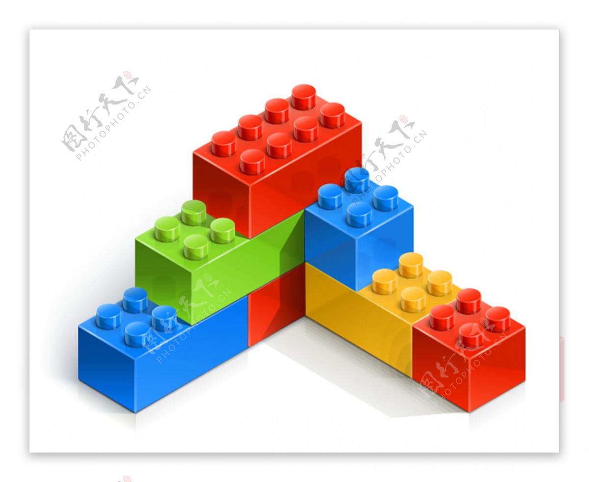 彩色拼装玩具矢量素材