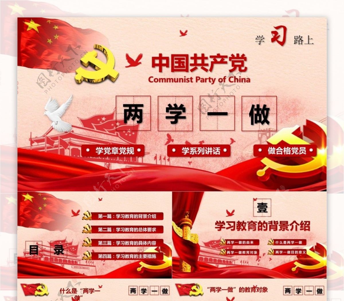 中国共产党两学一做学习十九大精神PPT