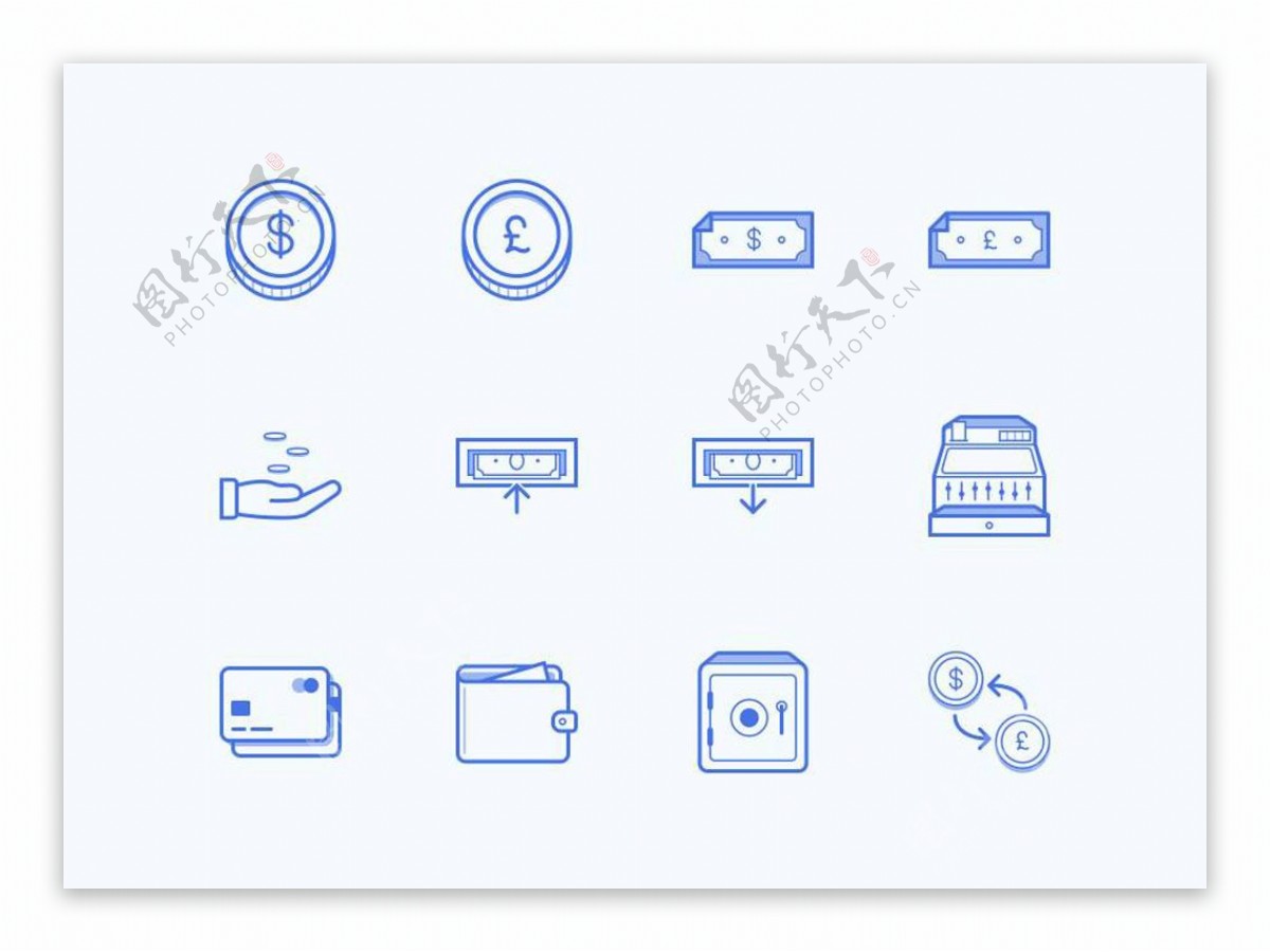 12枚金融图标sketch素材