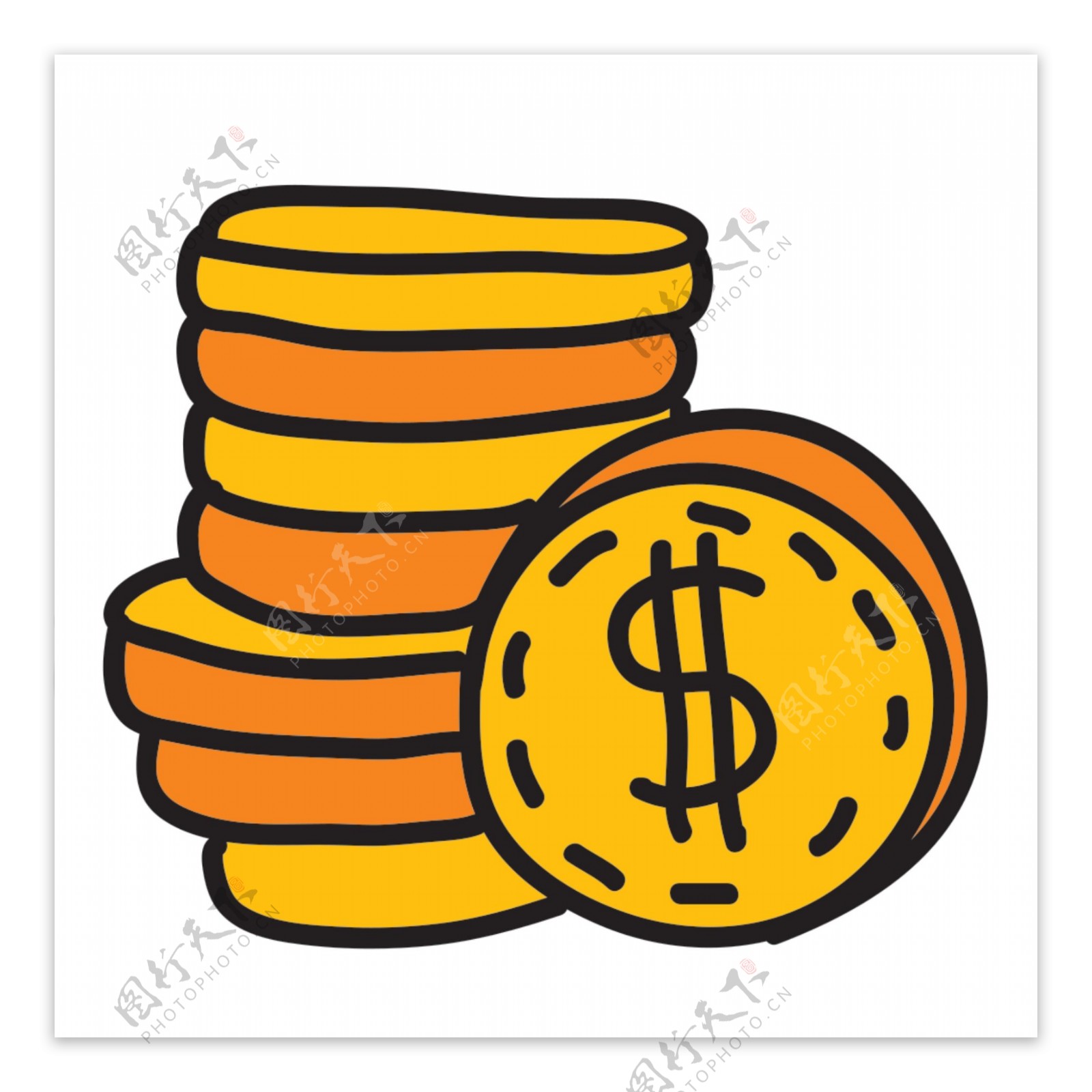 金色金融网页UI硬币icon图标设计