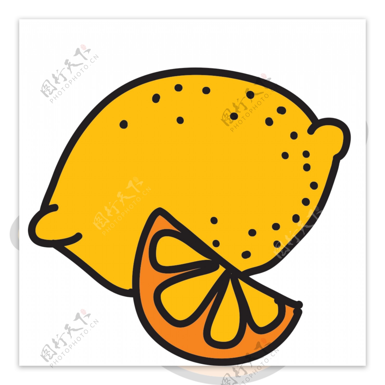 黄色水果芒果icon图标设计