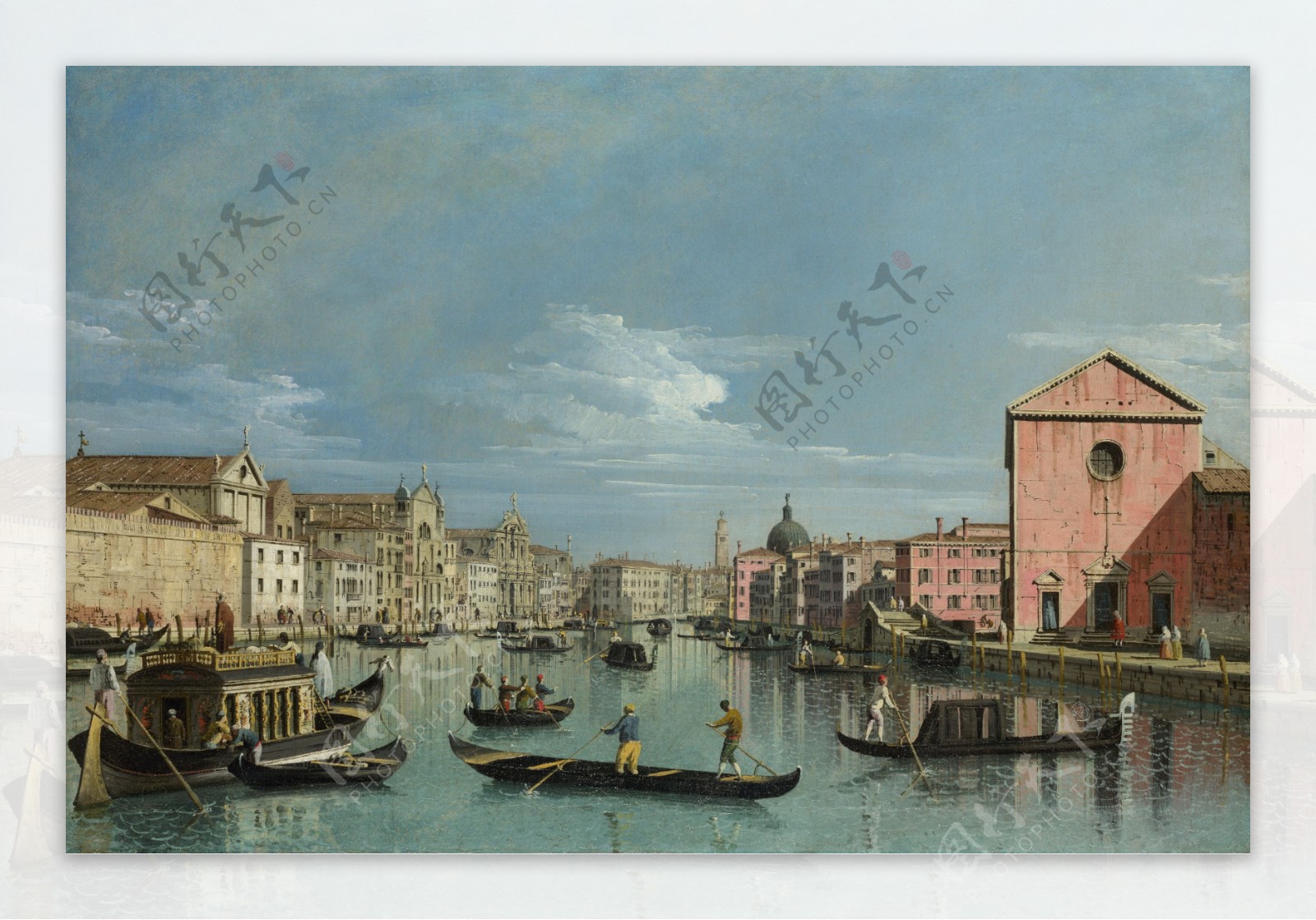 欧洲水镇风景画背景墙素材