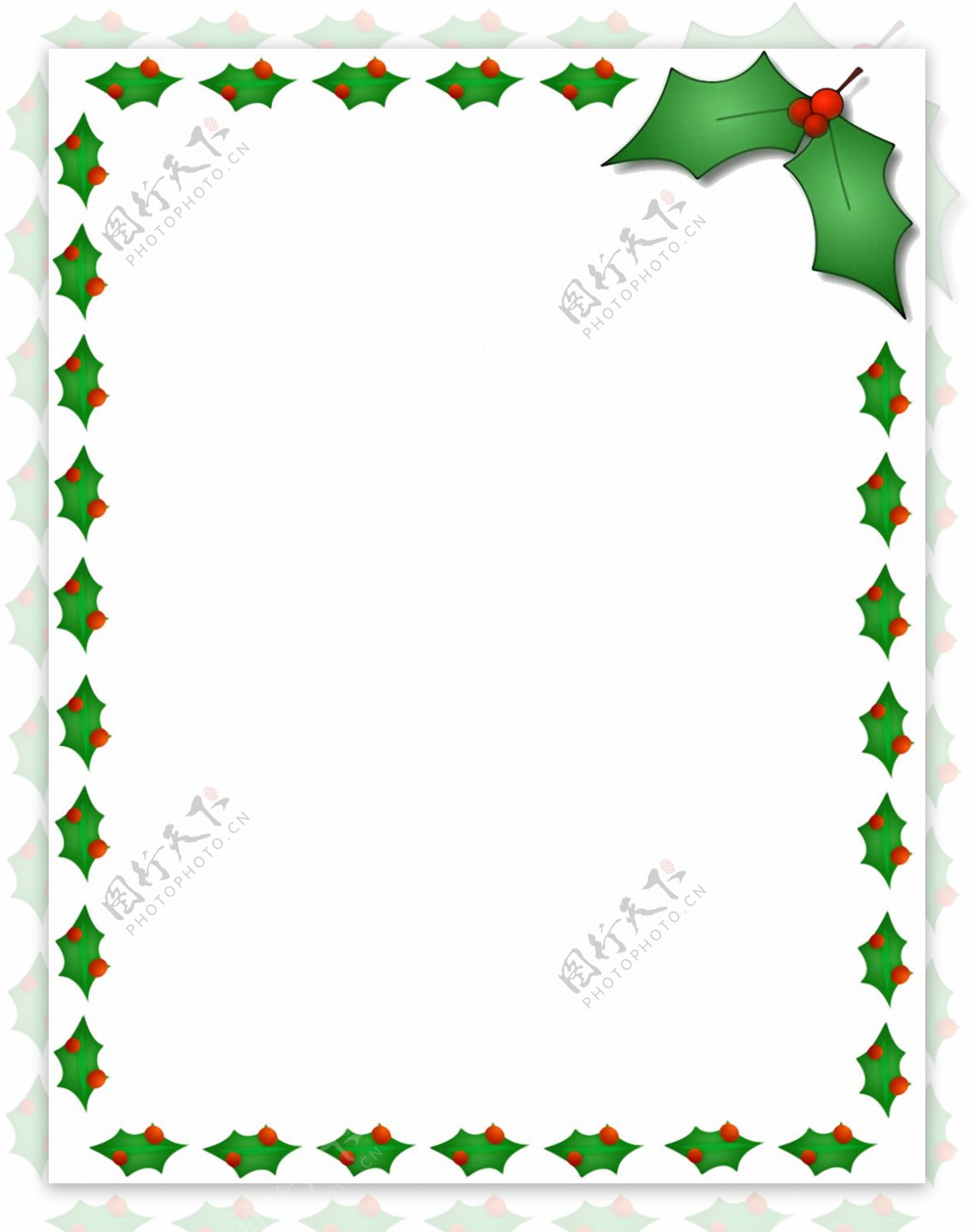 绿色圣诞方形边框免抠png透明素材