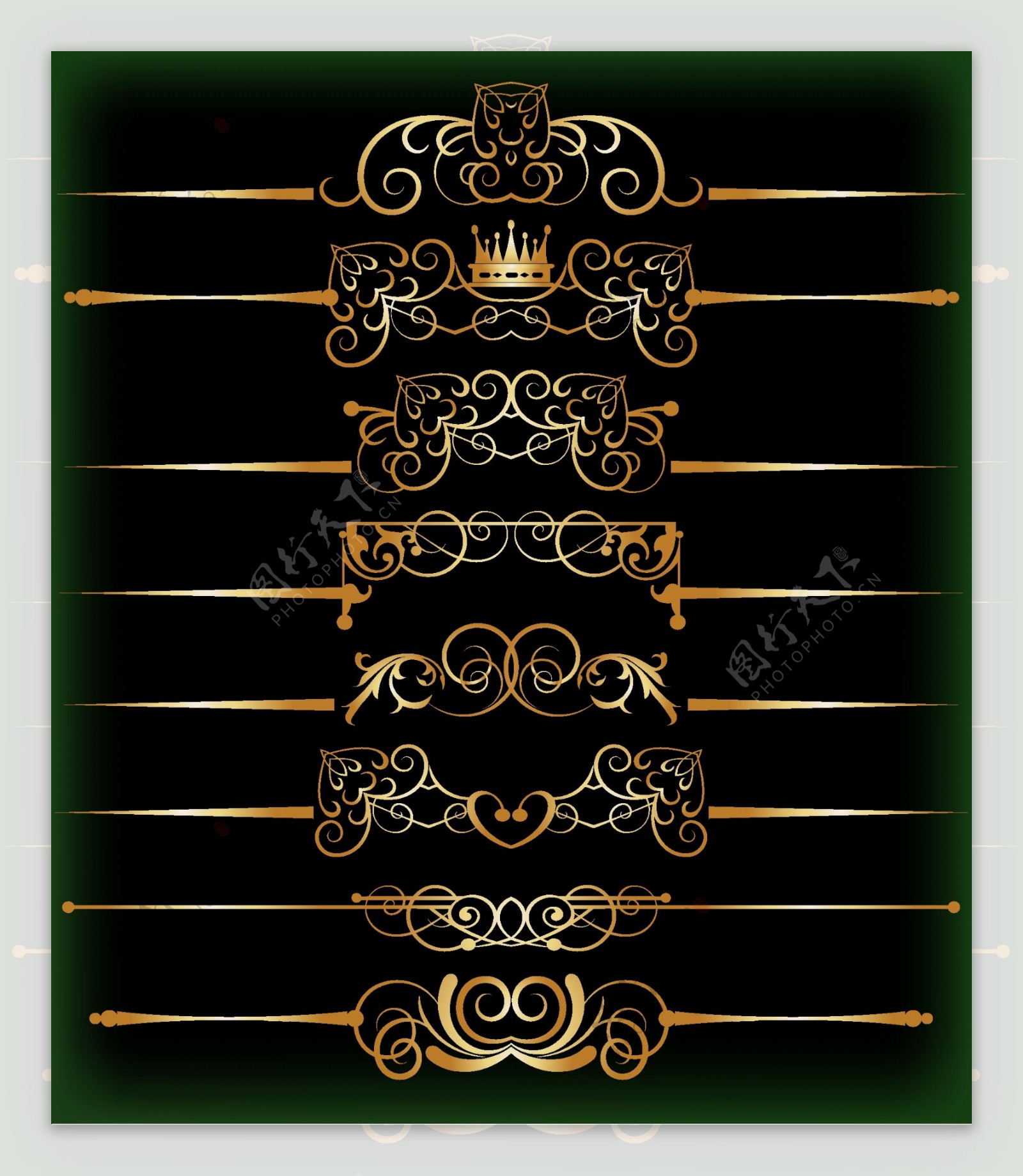 宫廷风复古皇冠线条设计标签