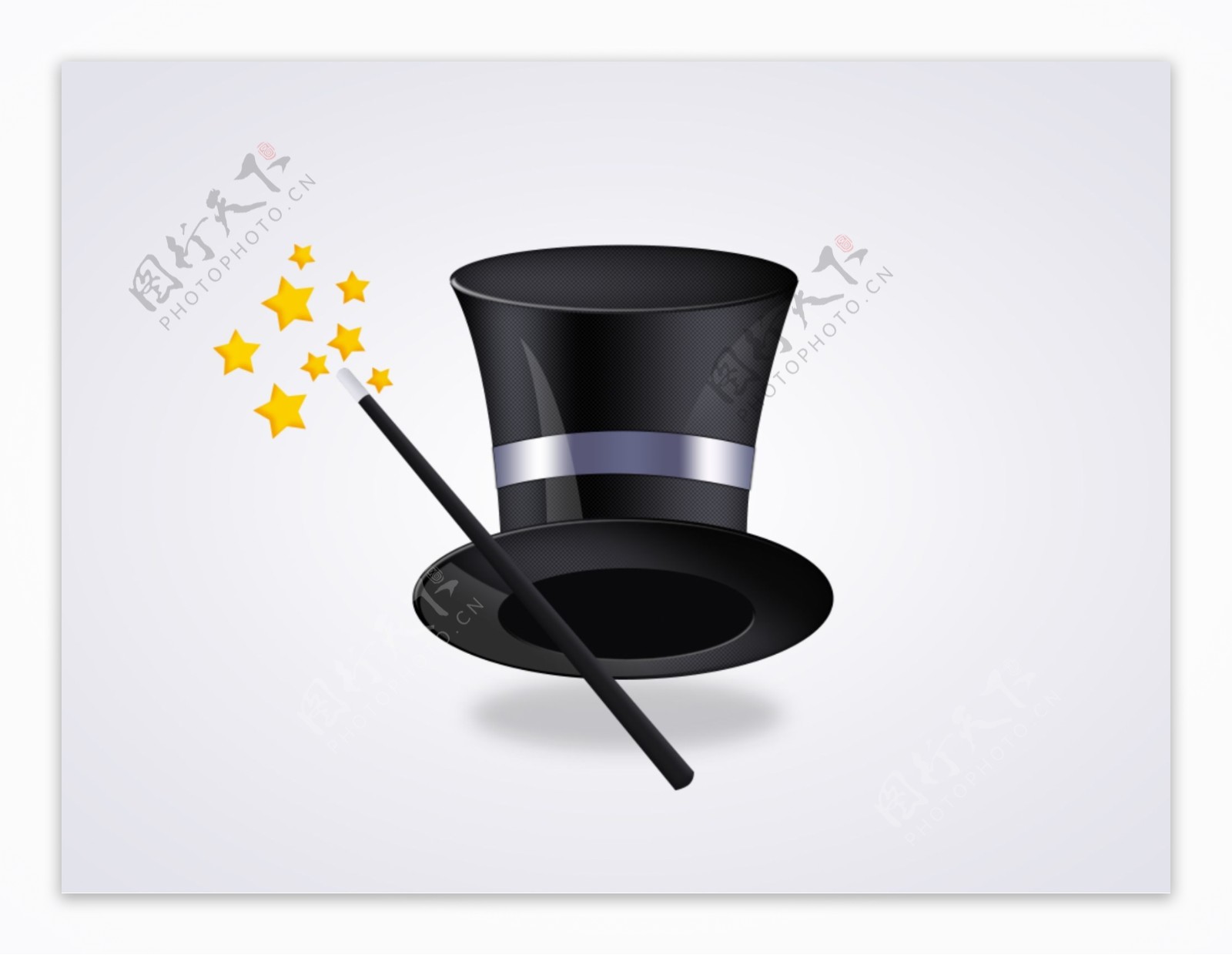 魔术棒与魔术帽icon图标