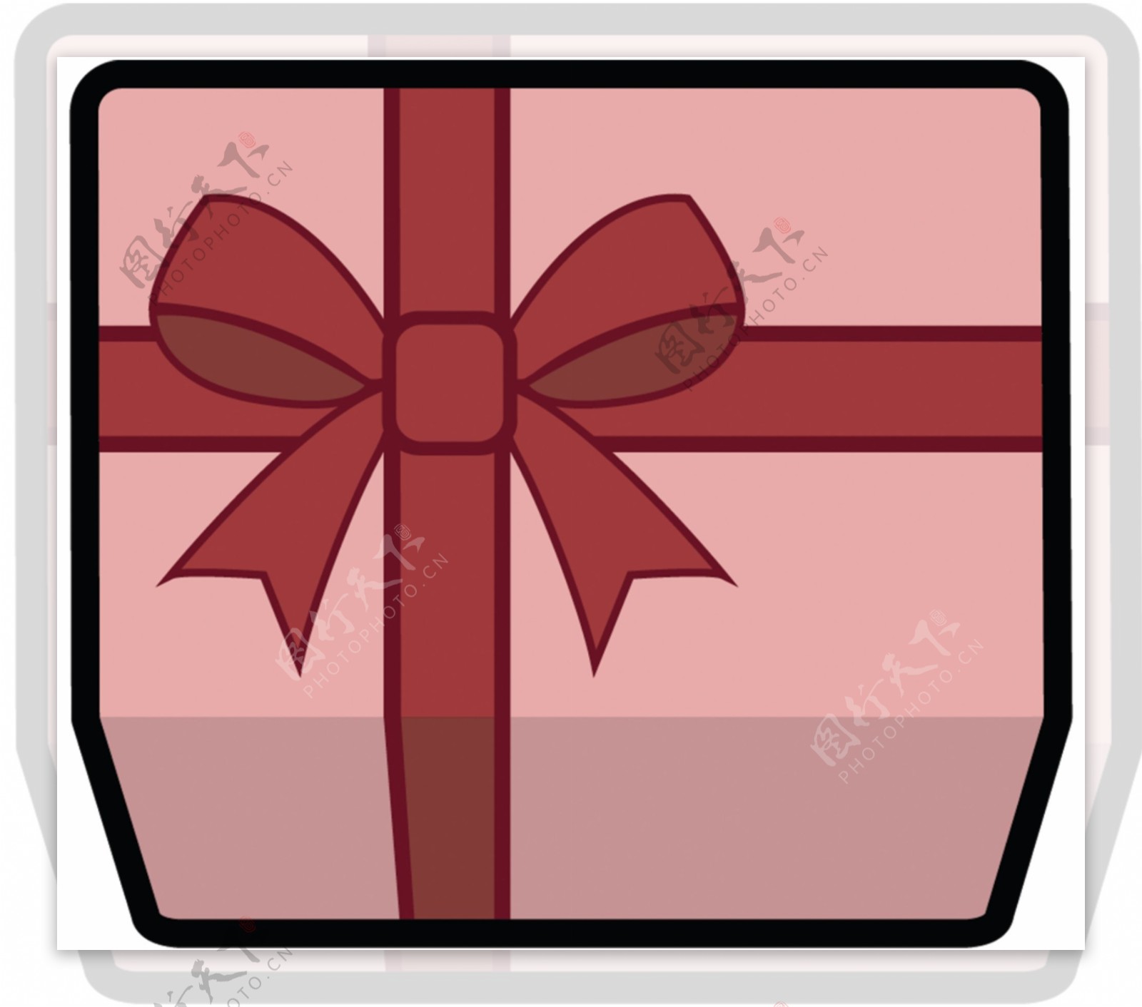 粉色礼物盒icon图标设计