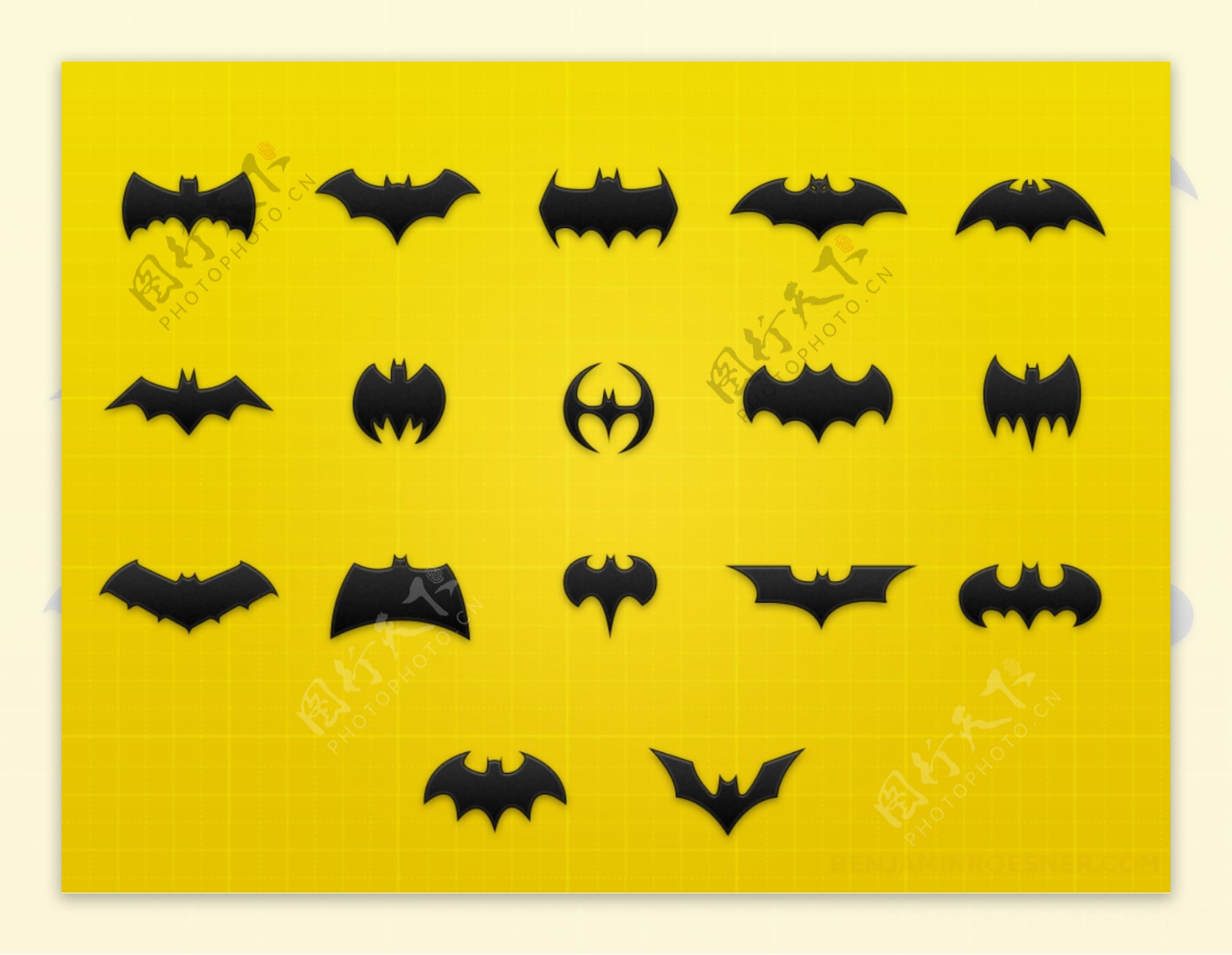 网页UI蝙蝠侠图标icon设计