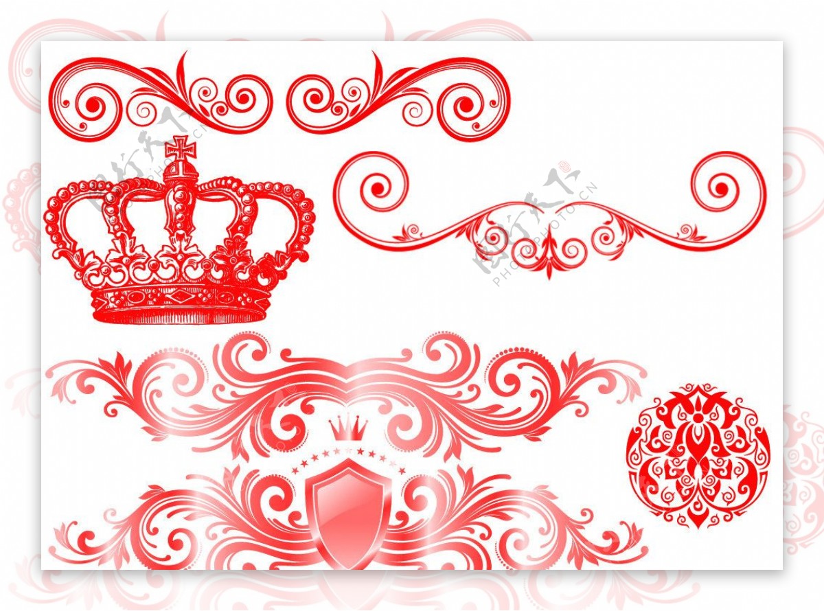 皇冠及花纹笔刷