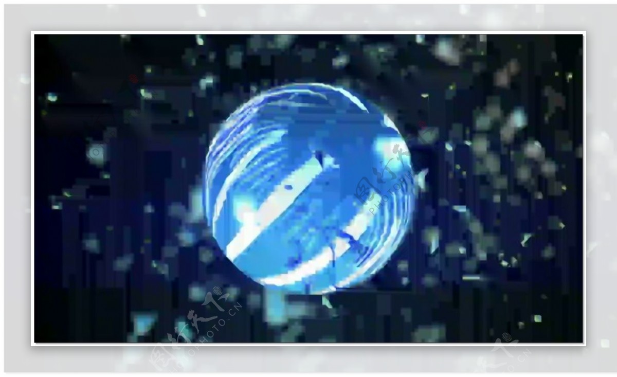 蓝色玻璃球动态视频素材