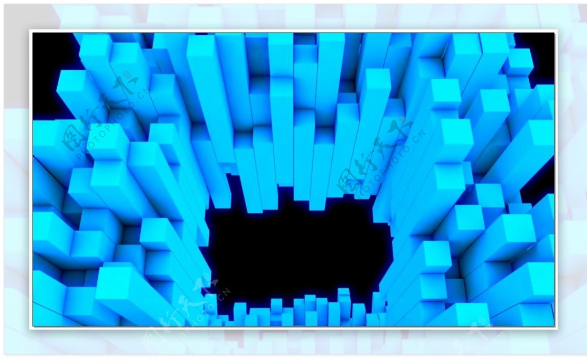 蓝色柱图立体3d视频素材