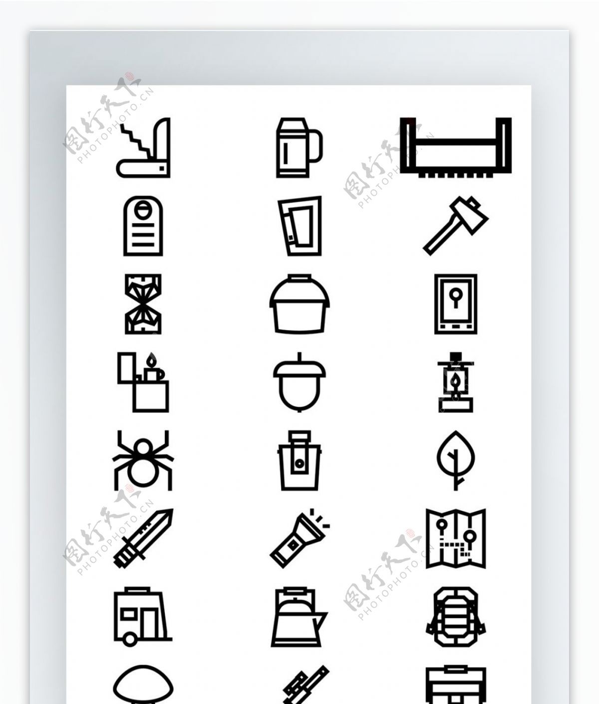 生活用品工具线性拟物图标矢量AI素材icon