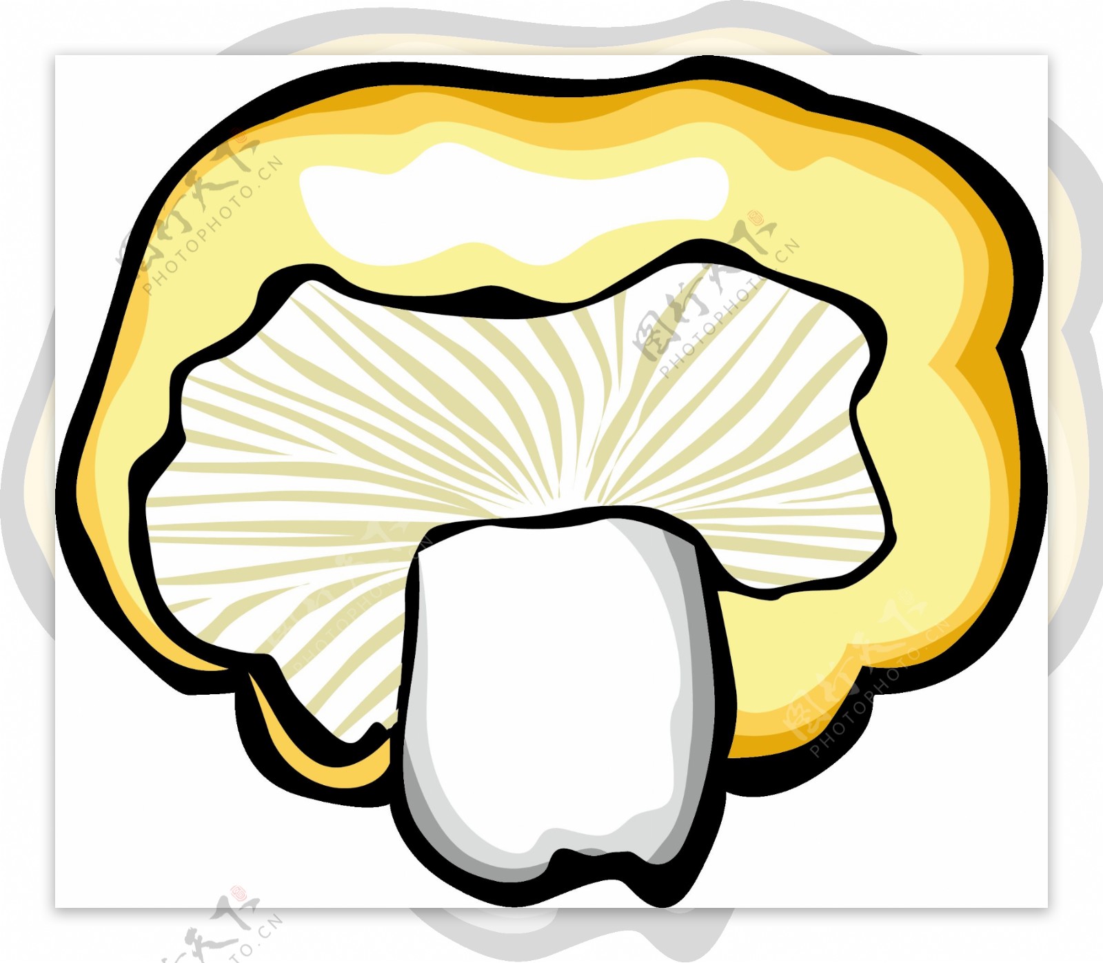 一组卡通蘑菇设计素材