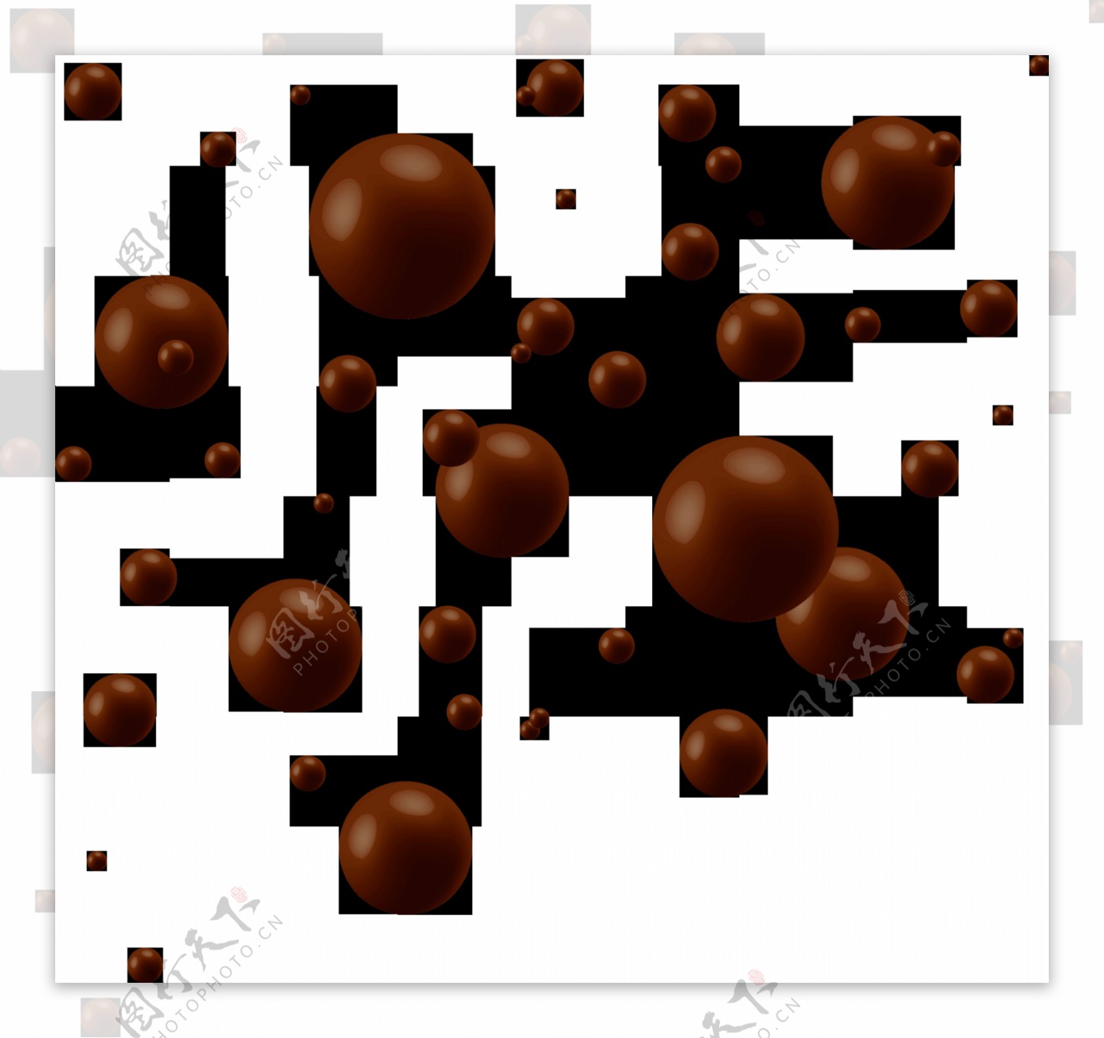 手绘黑色巧克力元素