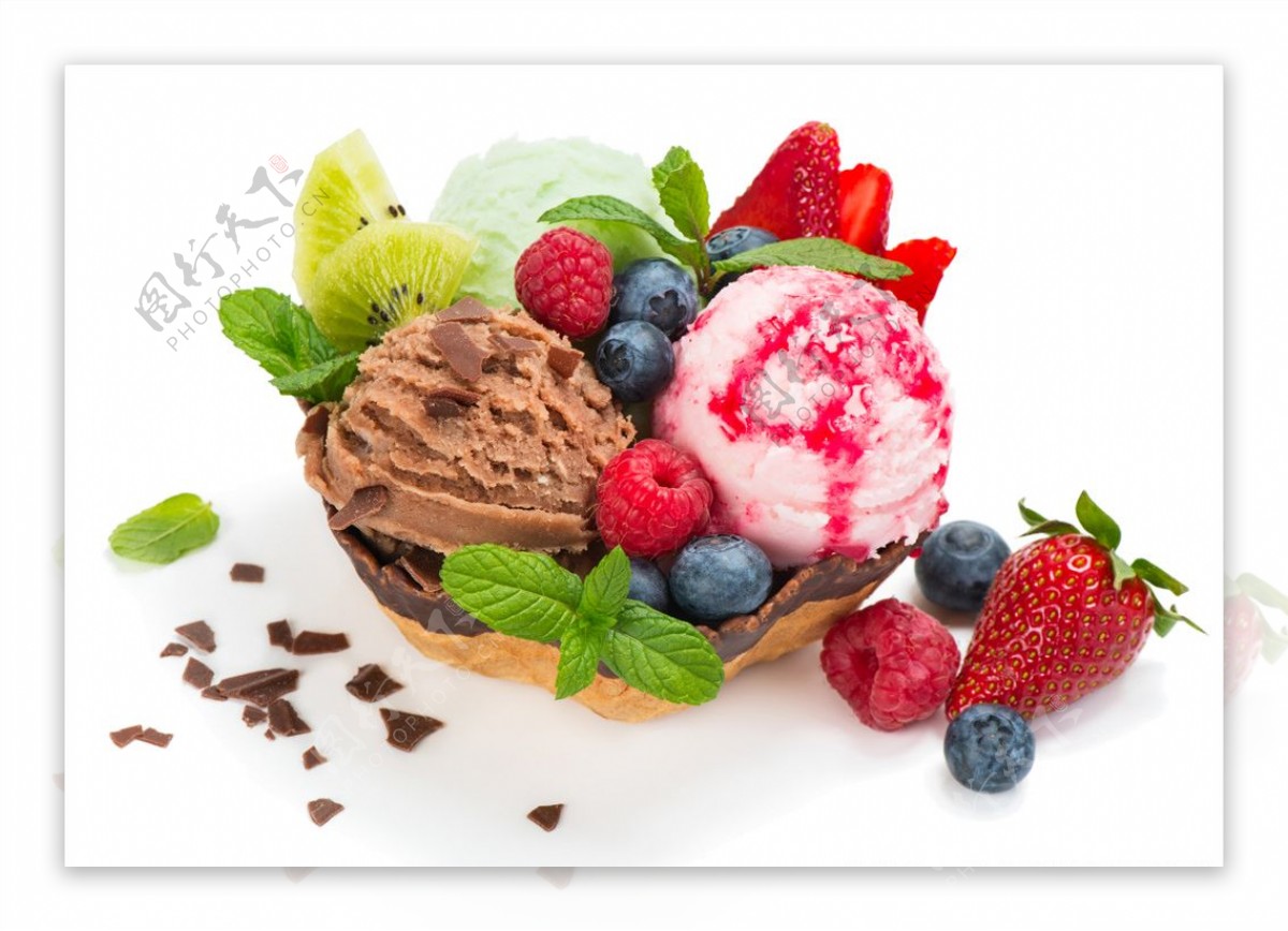 新鲜健康水果冰淇淋