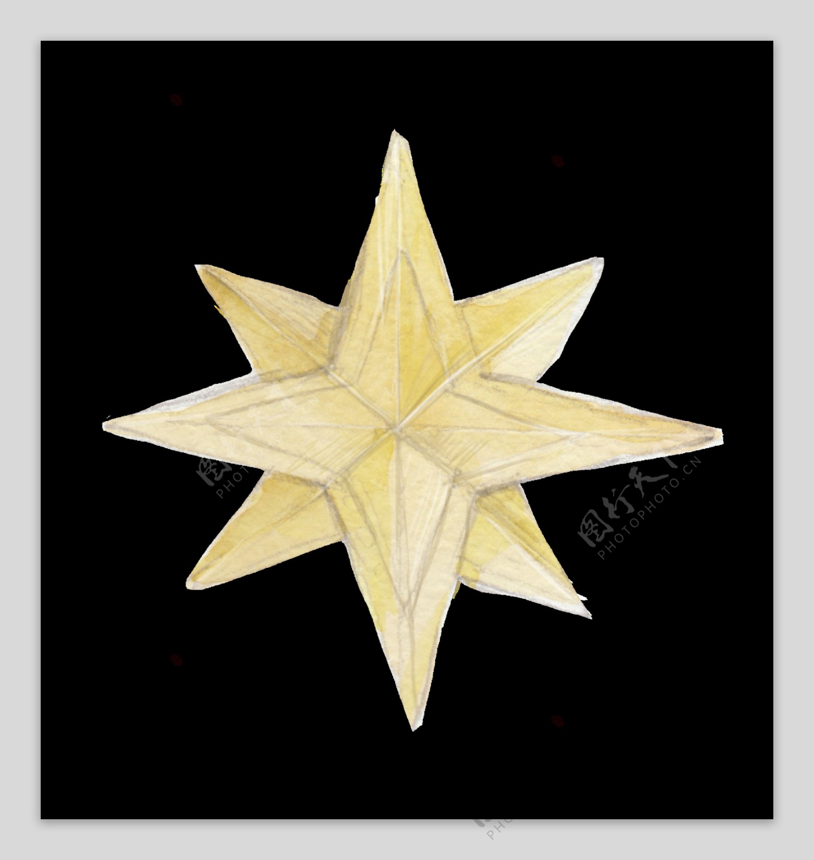 立体星星透明装饰图案