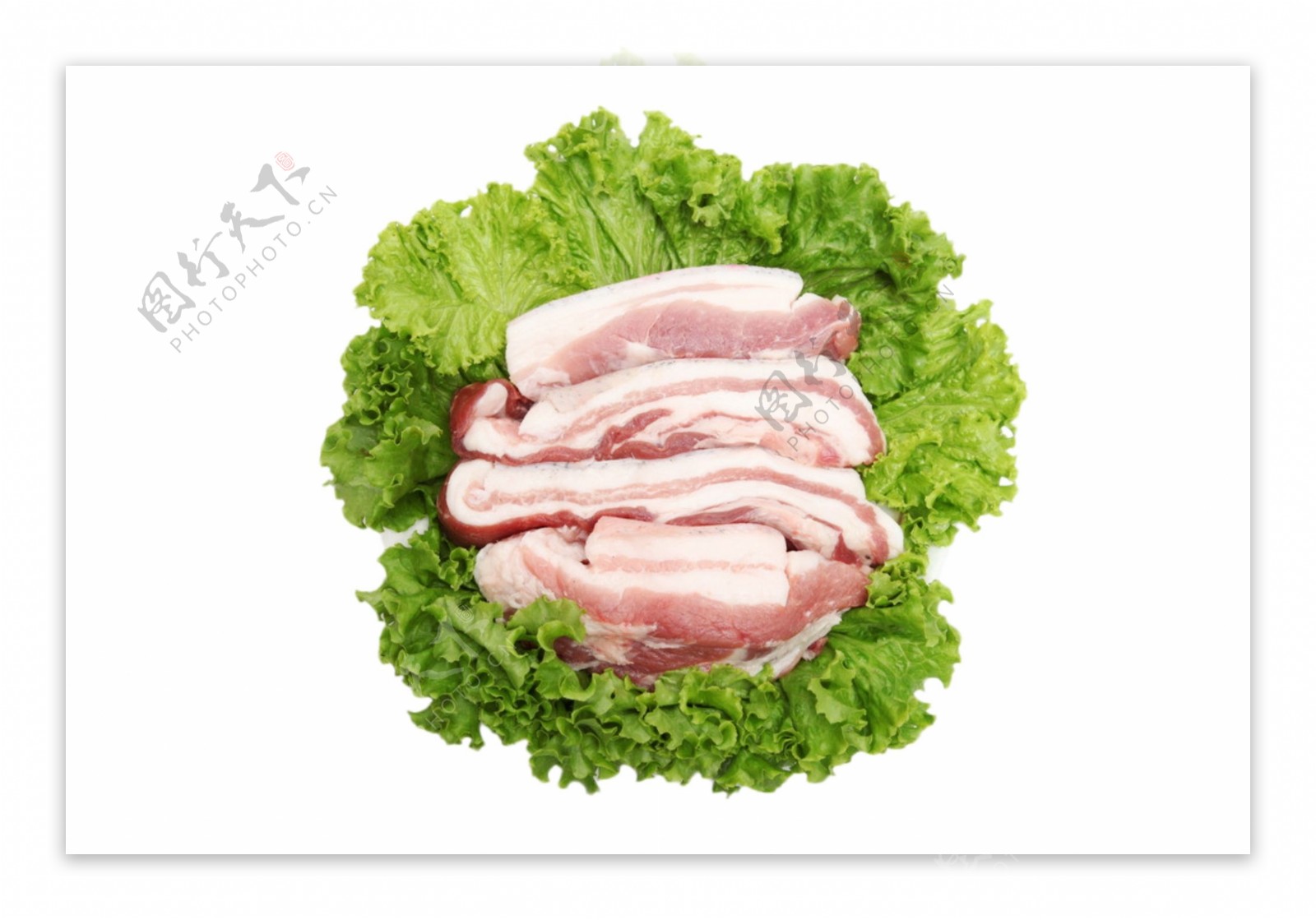 一盘猪肉蔬菜肉食餐饮食物