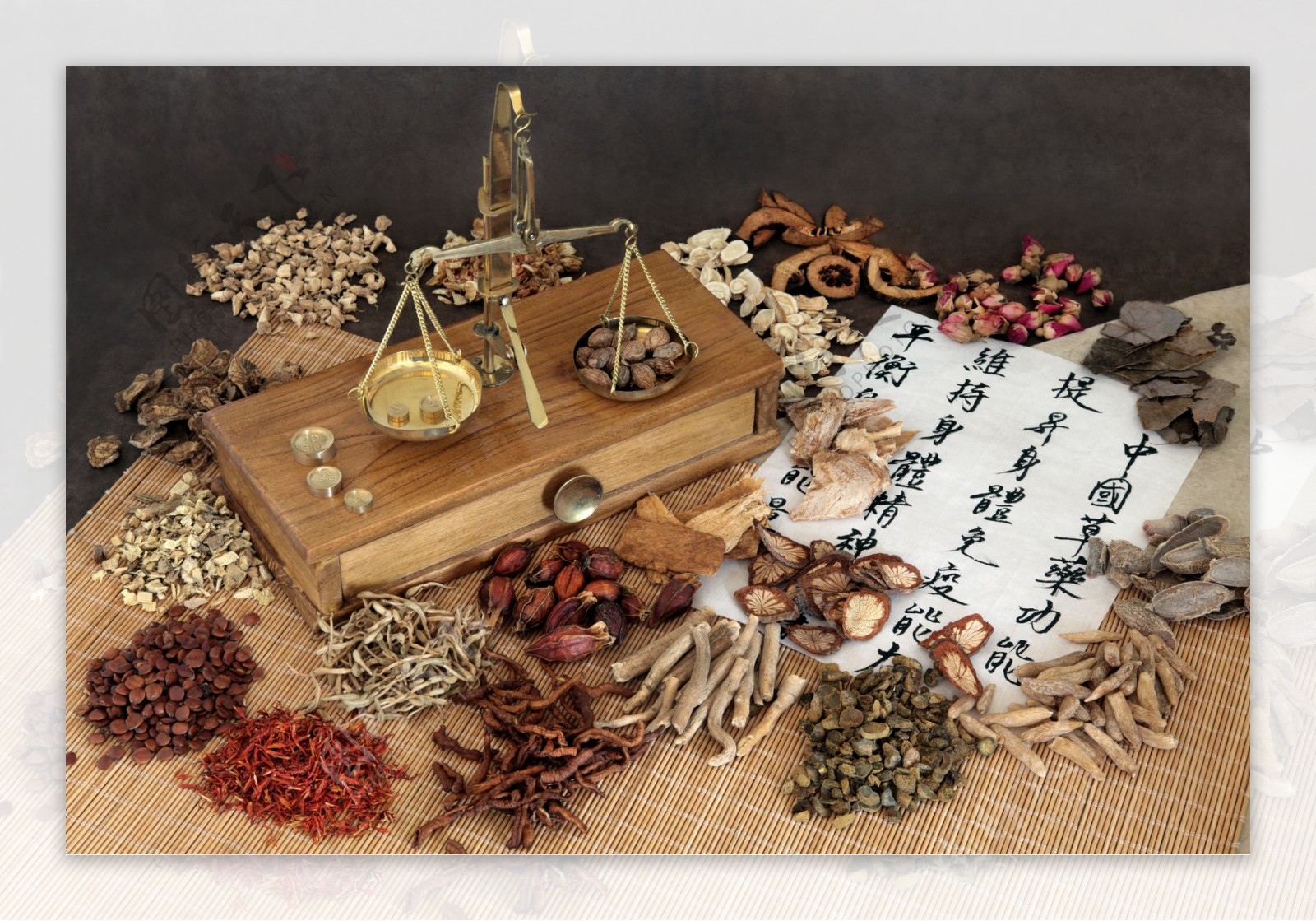 中华中草药与秤图片素材-编号28782397-图行天下